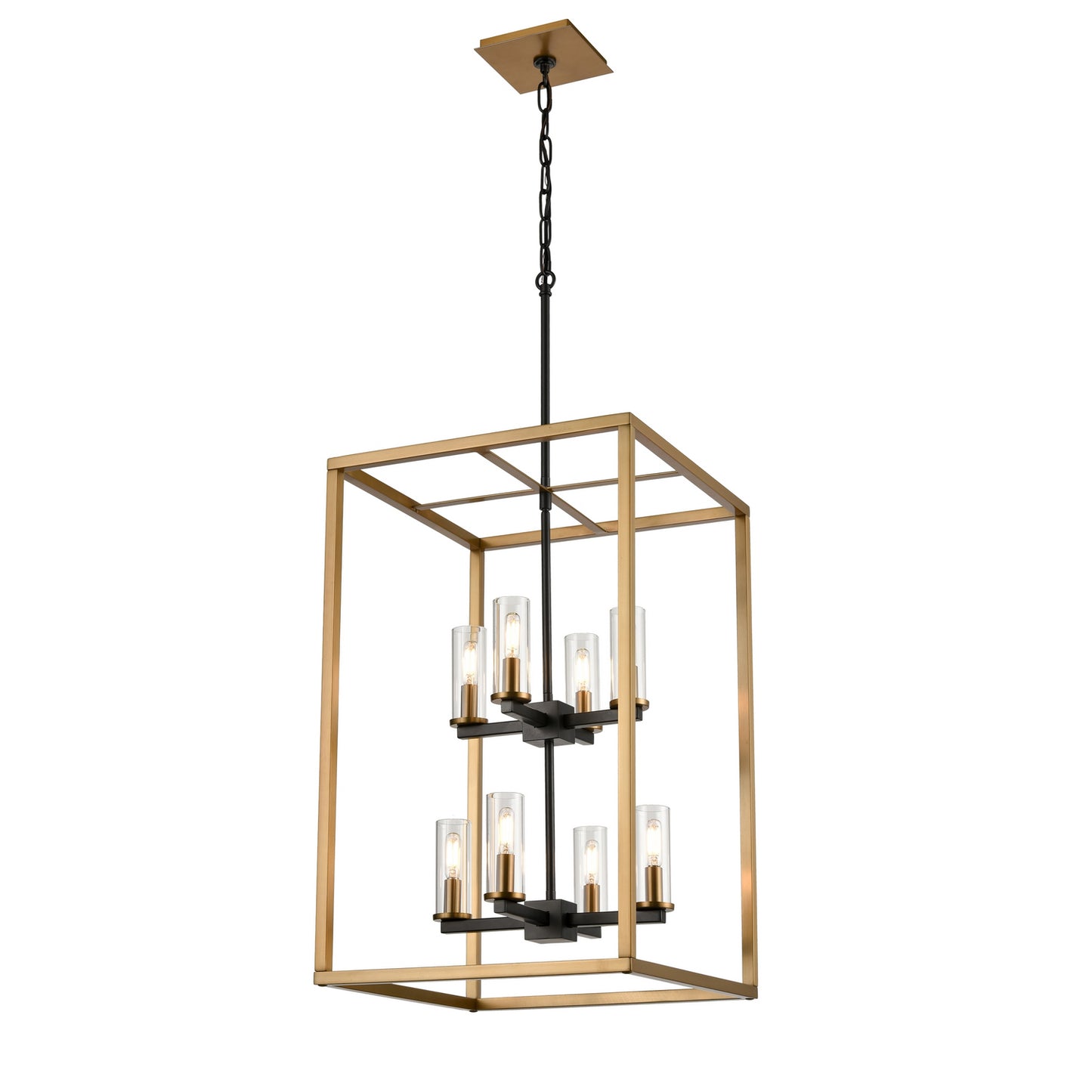 DVI Lighting - DVP28148MF+BR+GR-CL - Eight Light Foyer Pendant - Sambre - Multiple Finishes And Brass And Graphite With Clear Glass