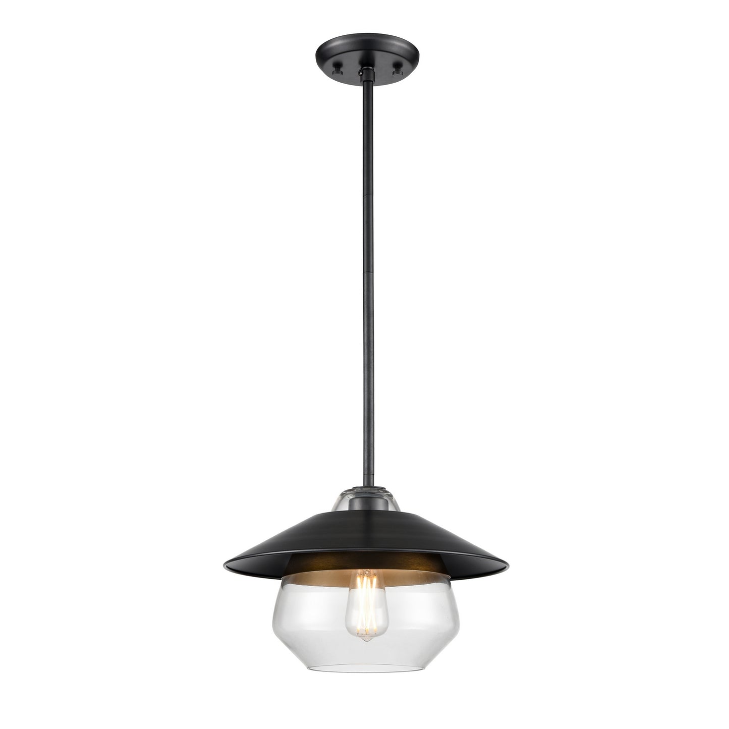 DVI Lighting - DVP42310MF+GR-CL - One Light Pendant - Chevalier - Multiple Finishes And Graphite With Clear Glass