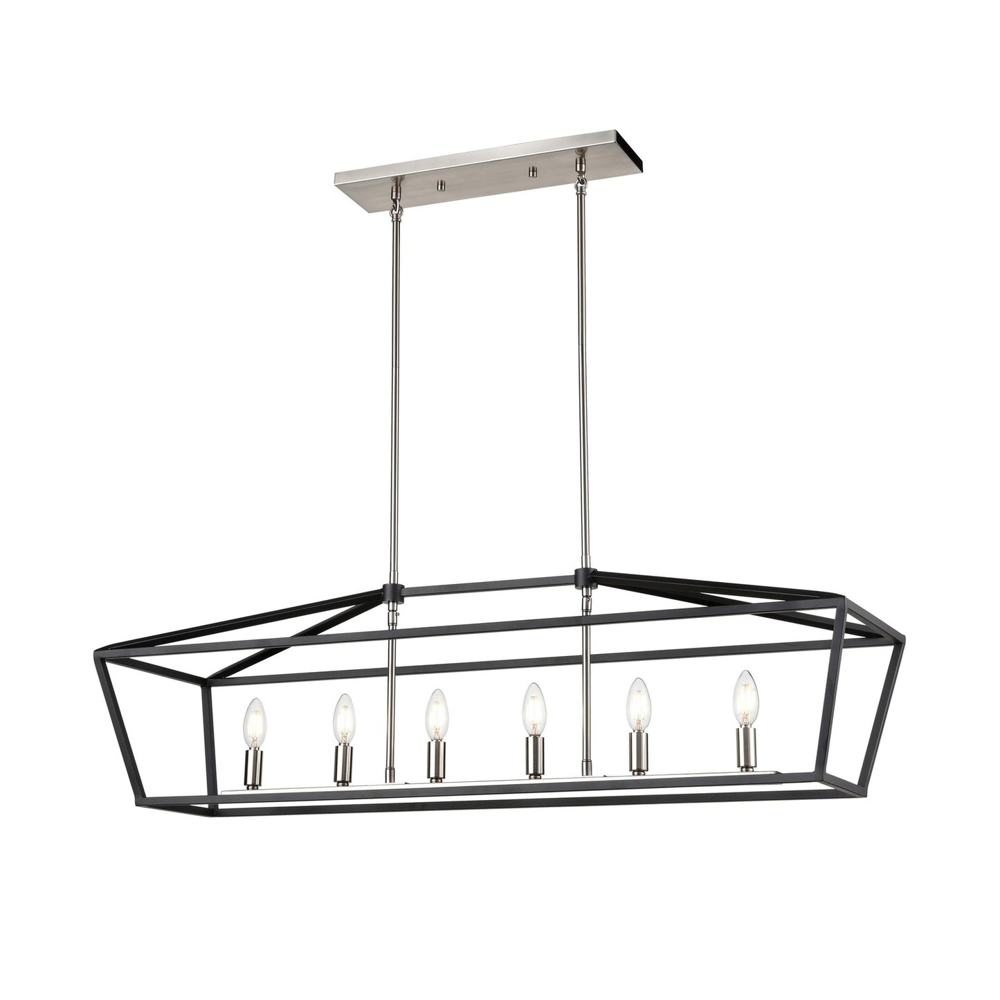 DVI Lighting - DVP43804SN+GR - Six Light Linear Pendant - Cabot Trail - Satin Nickel And Graphite