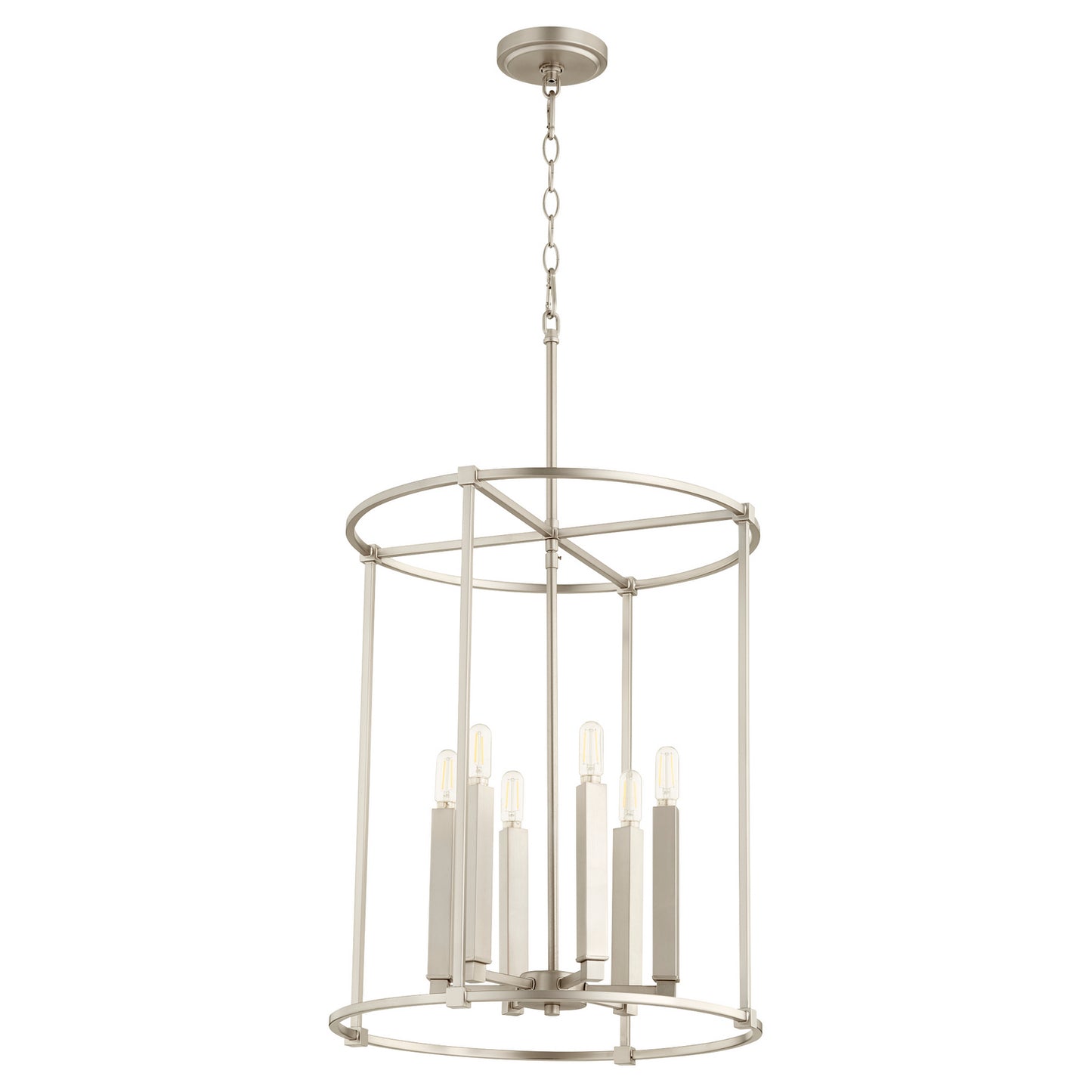 Quorum - 686-6-65 - Six Light Entry Pendant - Olympus - Satin Nickel