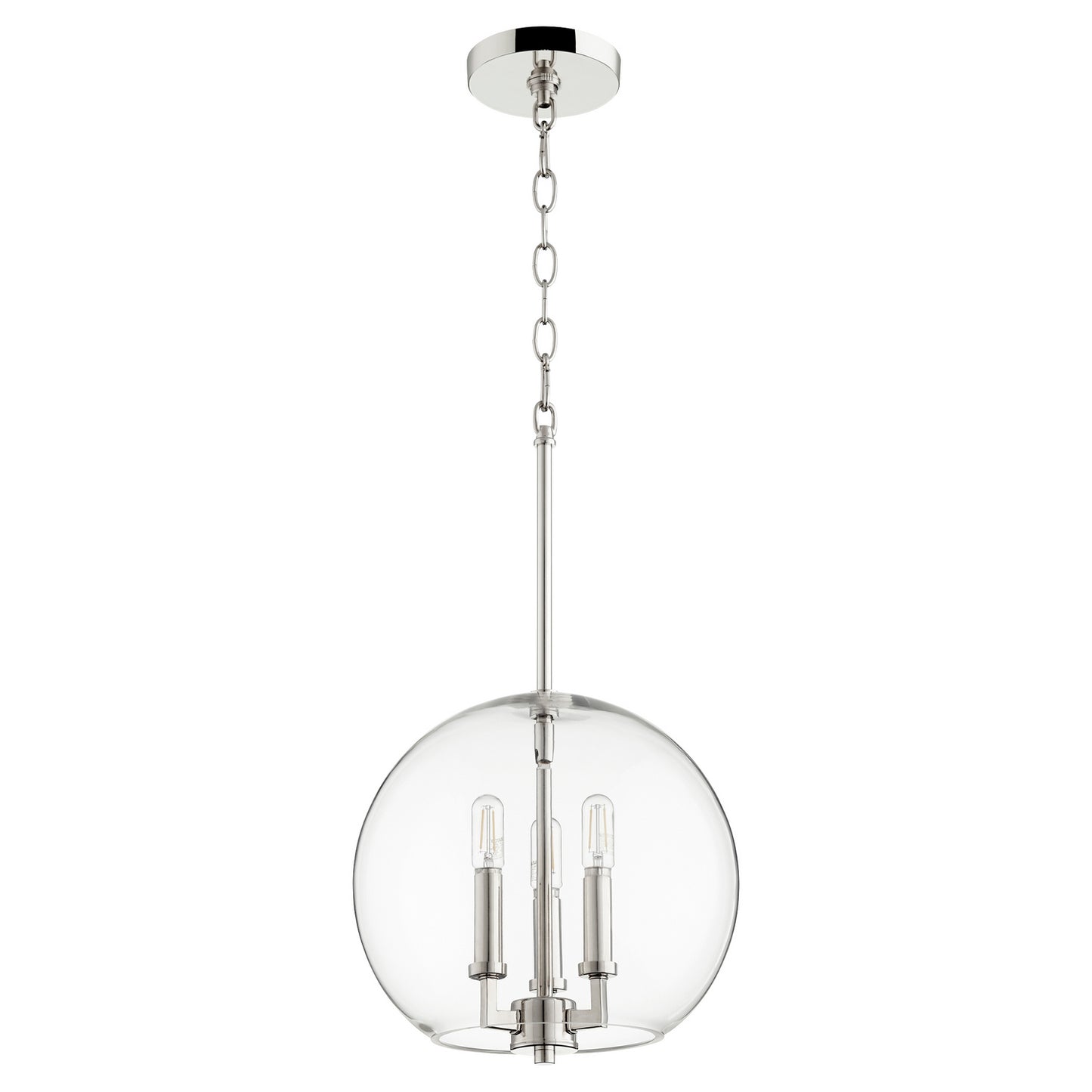 Quorum - 873-3-62 - Three Light Pendant - 873 Globe Pendants - Polished Nickel