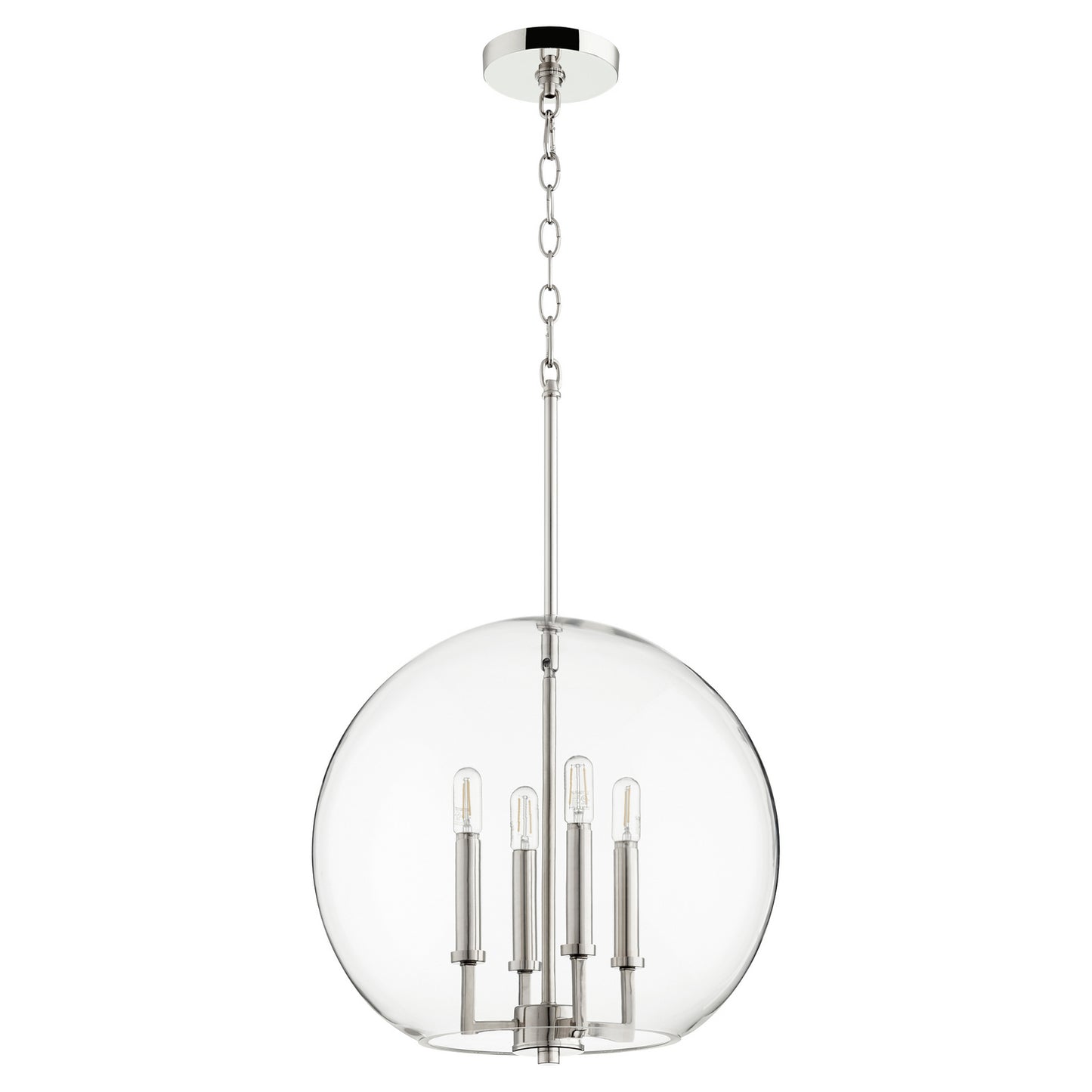 Quorum - 873-4-62 - Four Light Pendant - 873 Globe Pendants - Polished Nickel