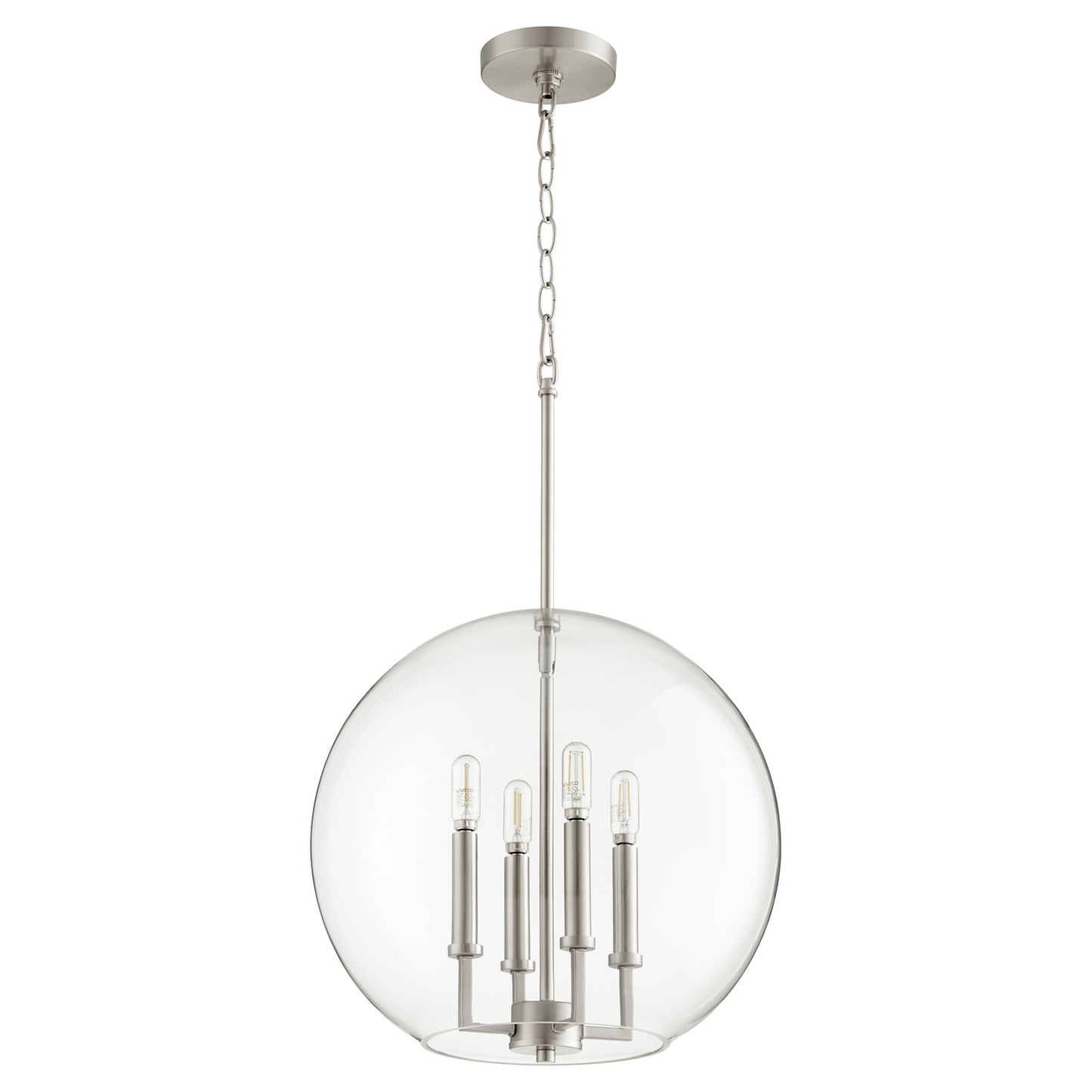 Quorum - 873-4-65 - Four Light Pendant - 873 Globe Pendants - Satin Nickel