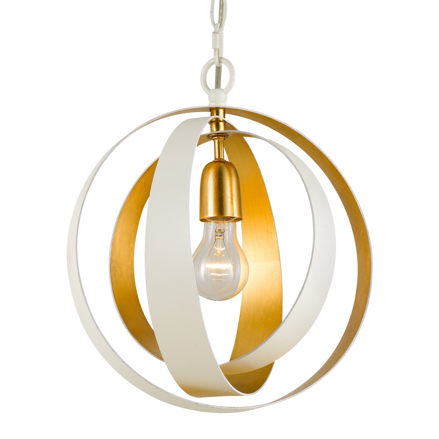 Crystorama - 580-MT-GA - One Light Mini Chandelier - Luna - Matte White + Antique Gold