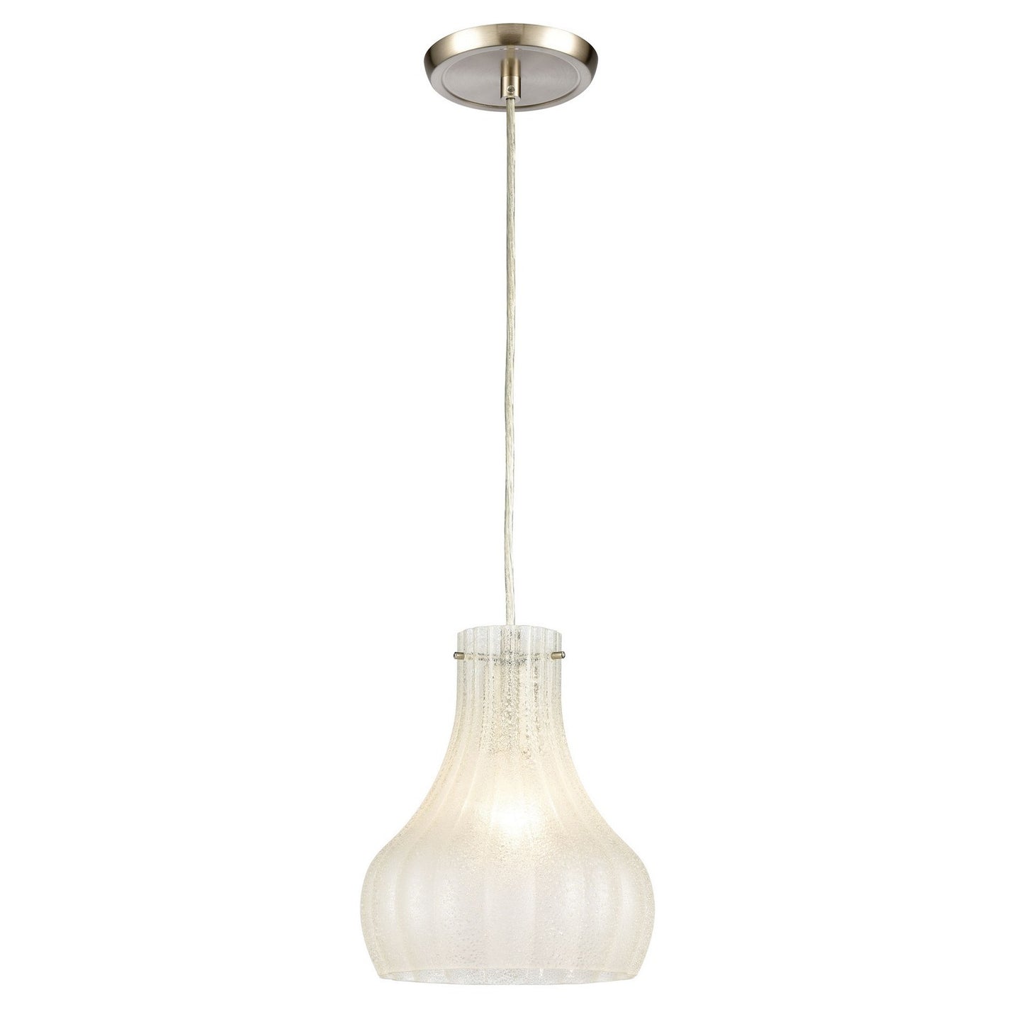 ELK Home - 30160/1 - One Light Mini Pendant - Coastal Scallop - Satin Nickel