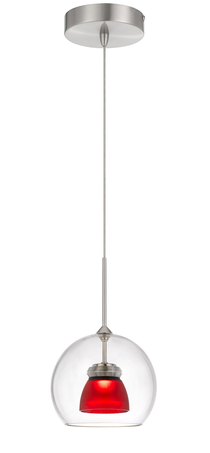Cal Lighting - UP-335-CL-REDFR - LED Mini Pendant - Dimmable With Lutron Brand Dimmers: Dvcl-153P, Scl - Frosted Red
