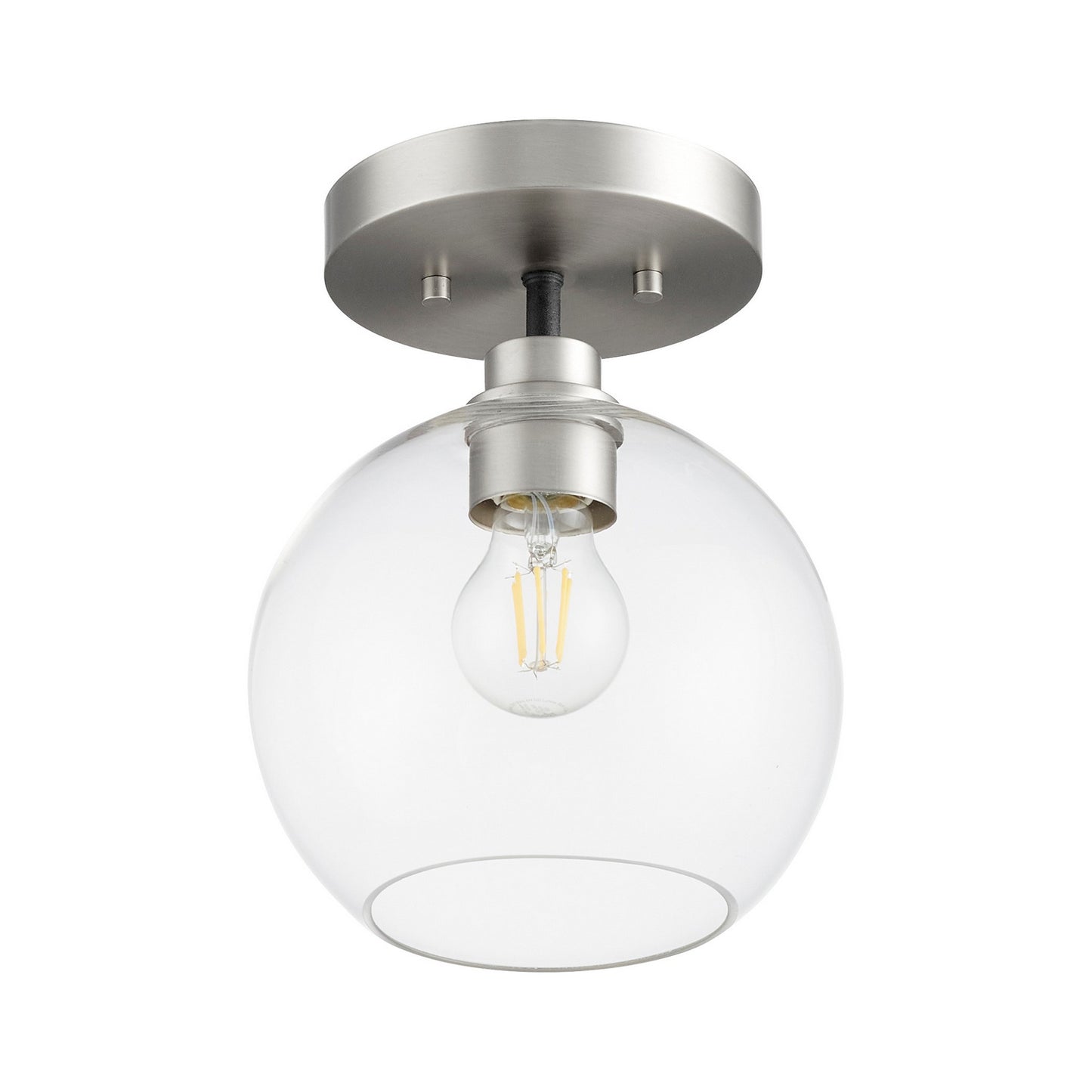 Quorum - 372-1-6965 - One Light Ceiling Mount - Clarion - Textured Black w/ Satin Nickel