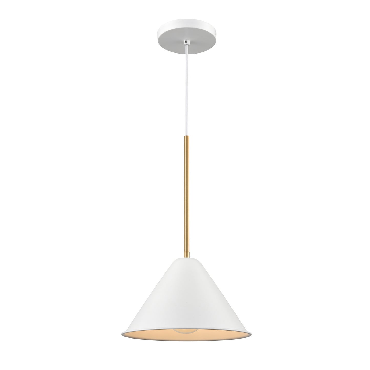 DVI Lighting - DVP46110MW+BR - One Light Pendant - Lily - Matte White And Brass
