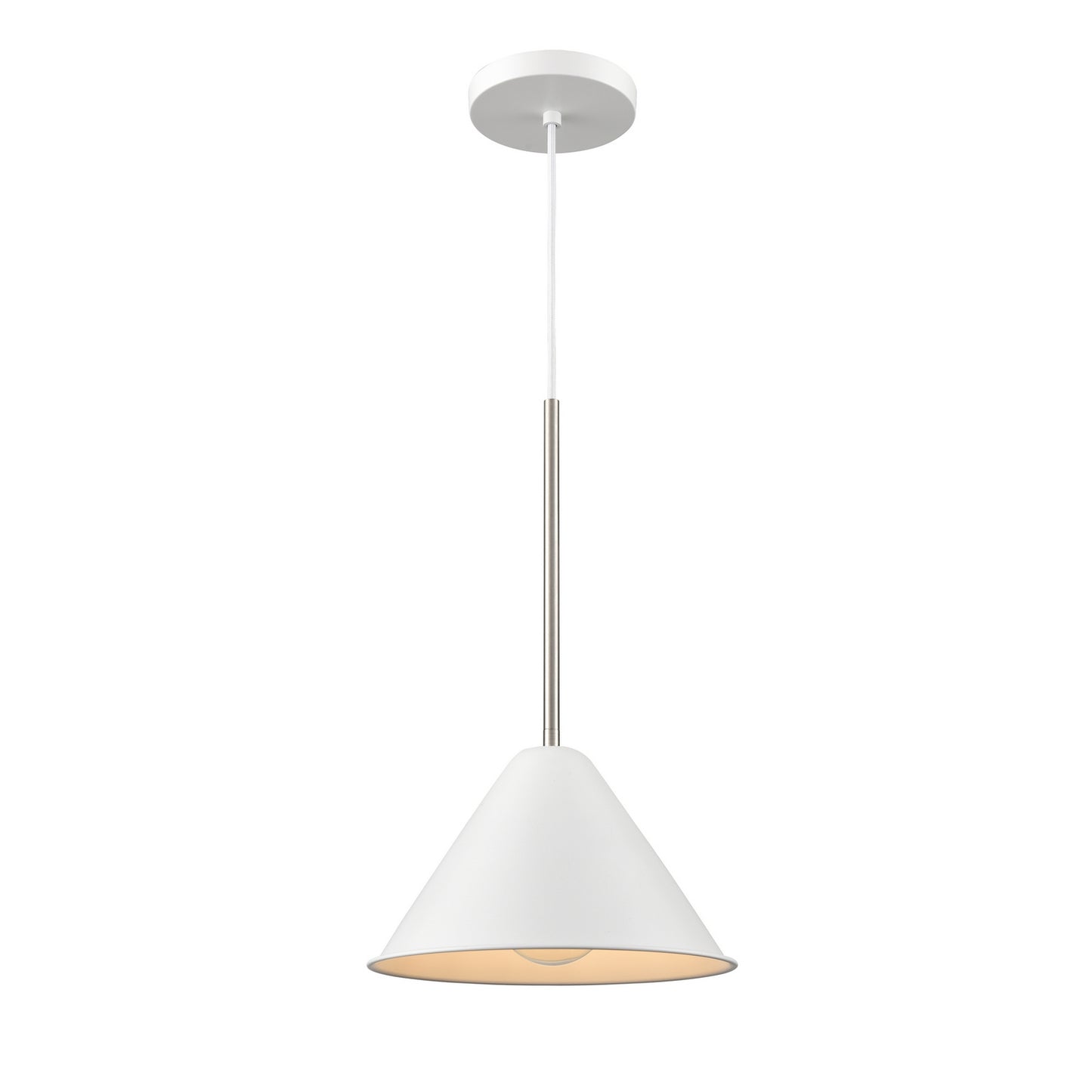 DVI Lighting - DVP46110MW+SN - One Light Pendant - Lily - Matte White And Satin Nickel