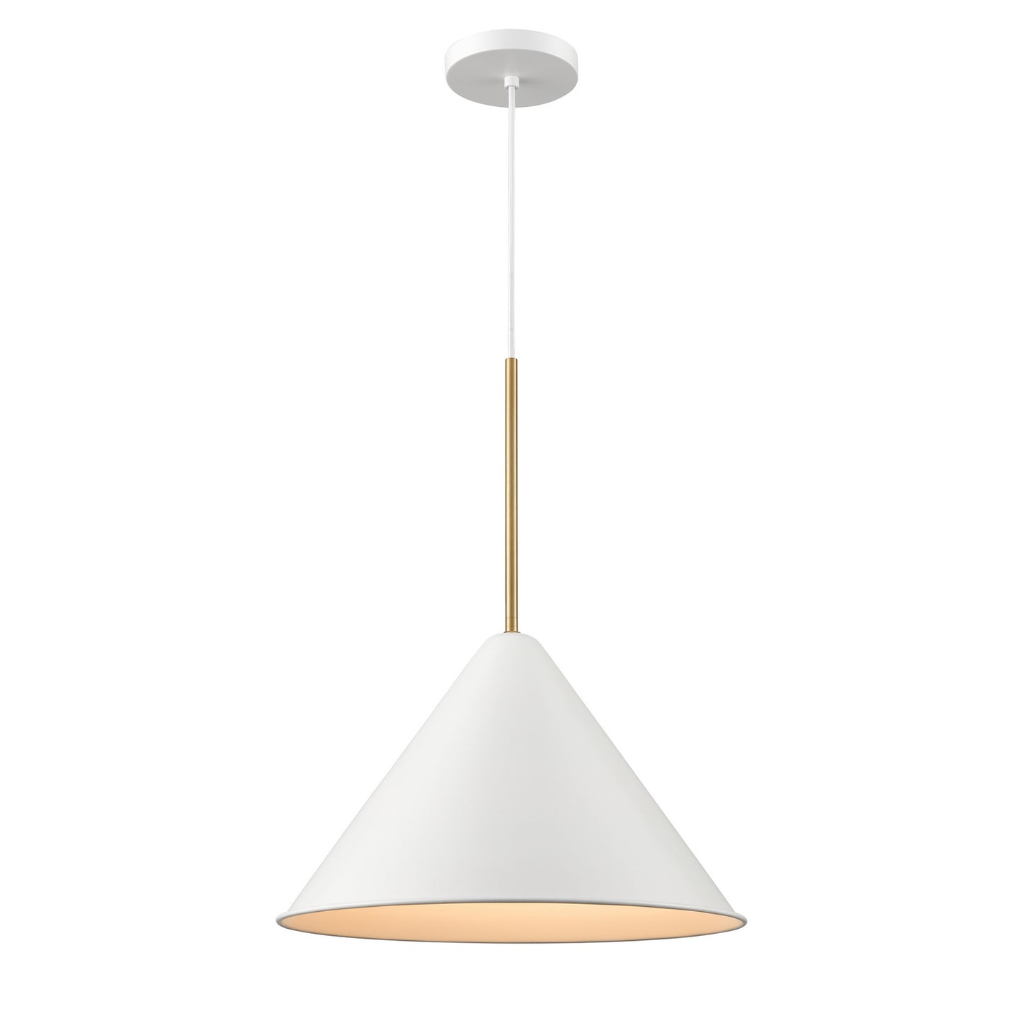 DVI Lighting - DVP46120MW+BR - One Light Pendant - Lily - Matte White And Brass
