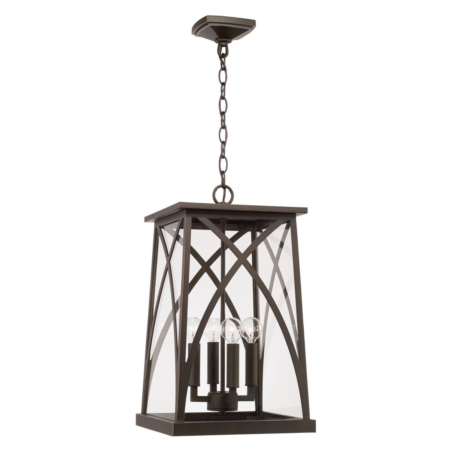 Capital Lighting - 946542OZ - Four Light Outdoor Hanging Lantern - Marshall - Oiled Bronze