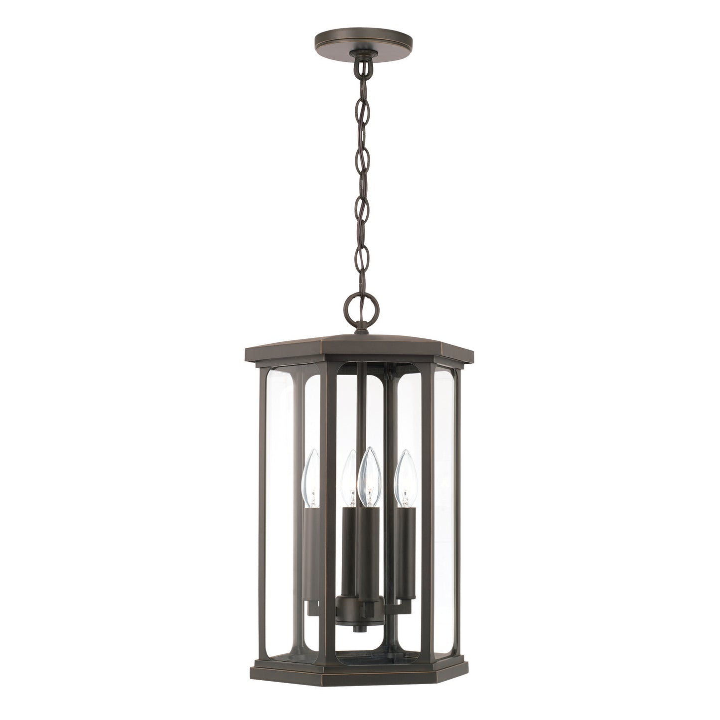 Capital Lighting - 946642OZ - Four Light Outdoor Hanging Lantern - Walton - Oiled Bronze