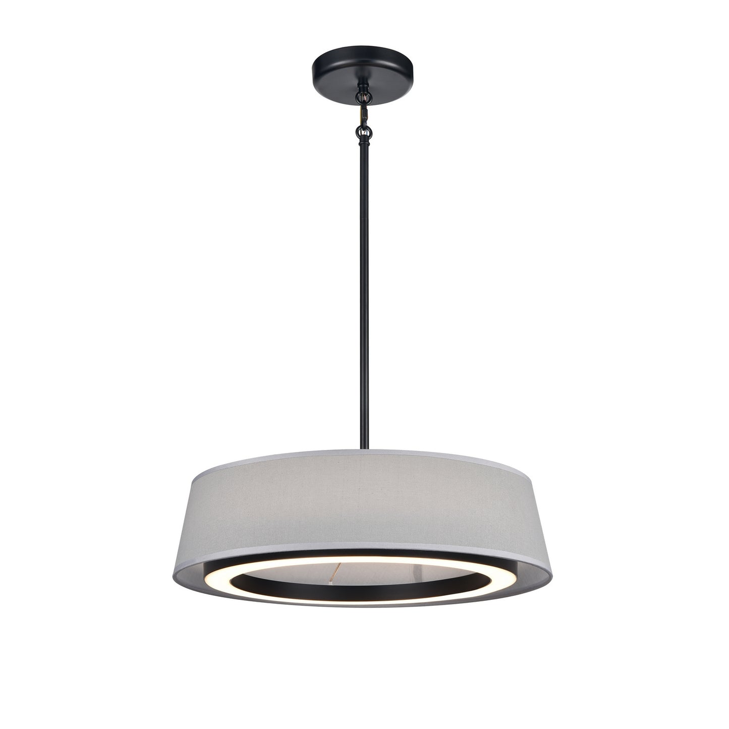DVI Lighting - DVP41008EB-GY-CCT - LED Pendant - Celene Cct - Ebony With Grey Linen Shade
