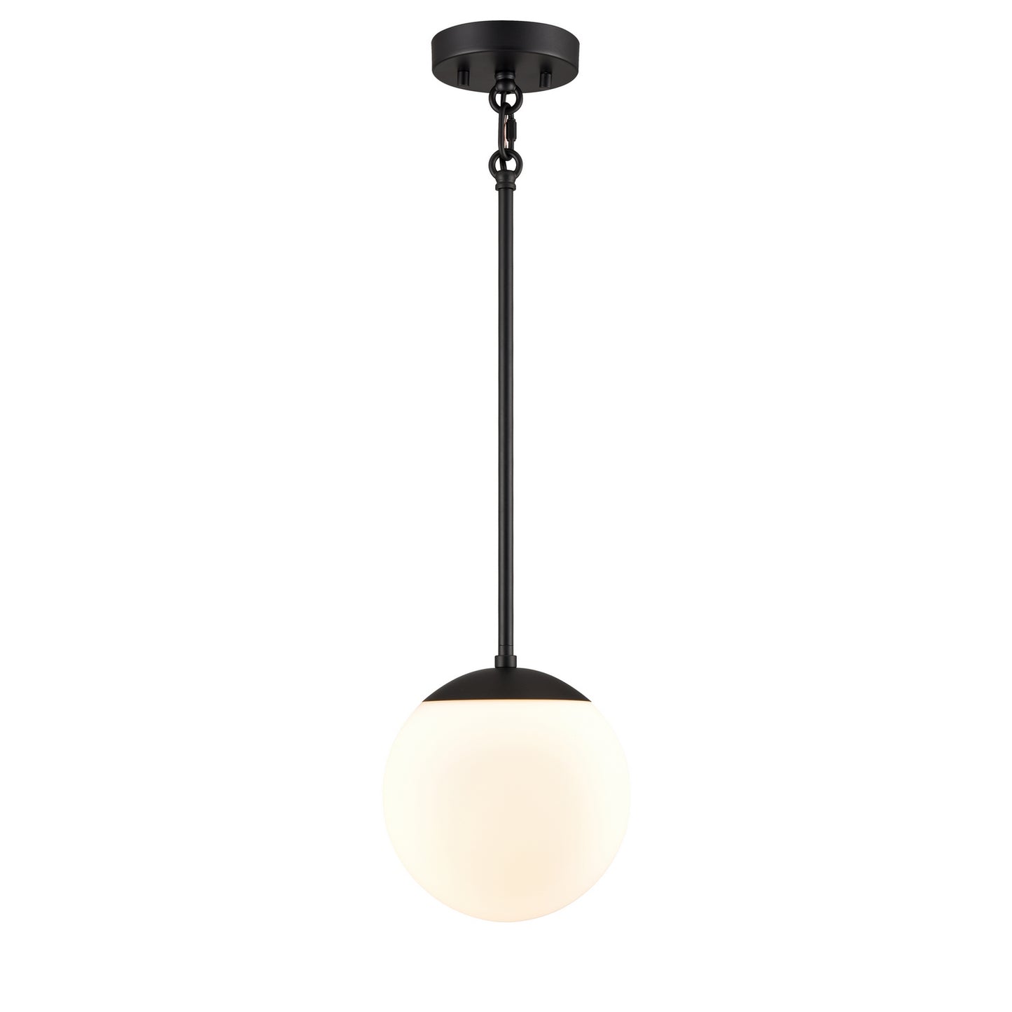 DVI Lighting - DVP43121EB-OP - One Light Pendant - Mackenzie Delta - Ebony With Half Opal Glass