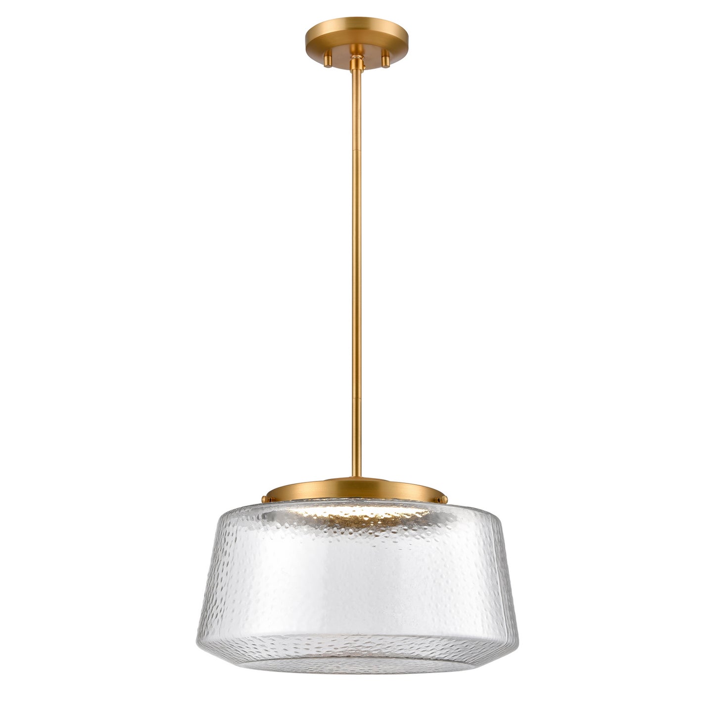 DVI Lighting - DVP43920BR-HMC - LED Pendant - Lunenberg Cct - Brass With Hammered Clear Glass