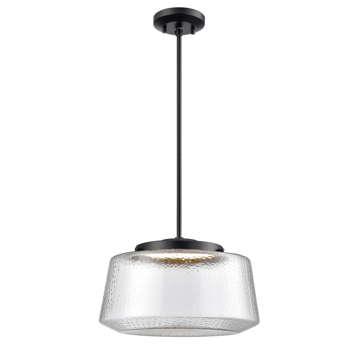 DVI Lighting - DVP43920EB-HMC - LED Pendant - Lunenberg Cct - Ebony With Hammered Clear Glass