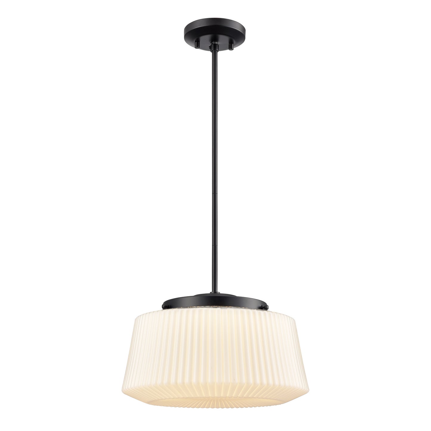 DVI Lighting - DVP43920EB-RIO - LED Pendant - Lunenberg Cct - Ebony With Ribbed Opal Glass