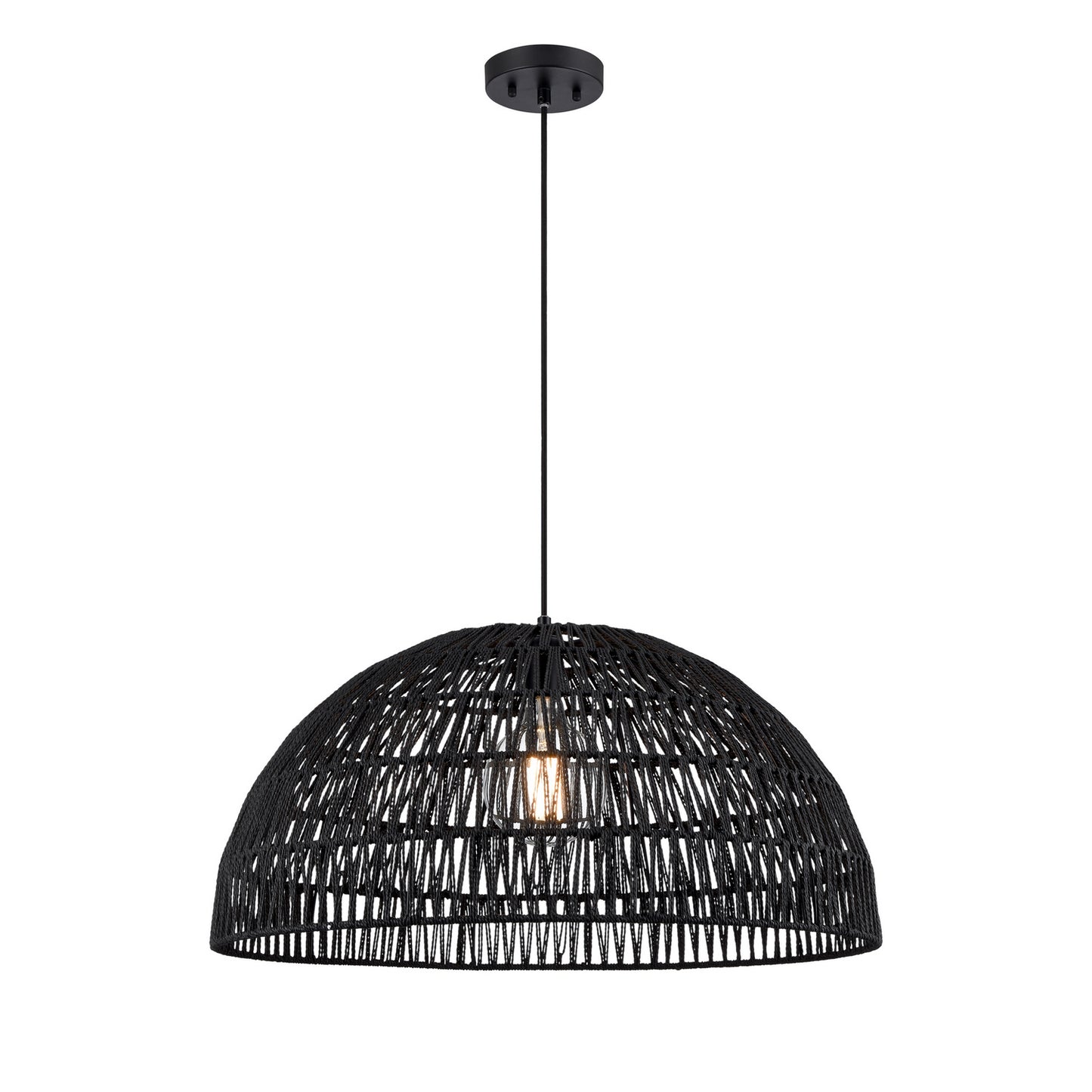 DVI Lighting - DVP44218BK-BY - One Light Pendant - Lac Du Bonnet - Black And Black Yarn