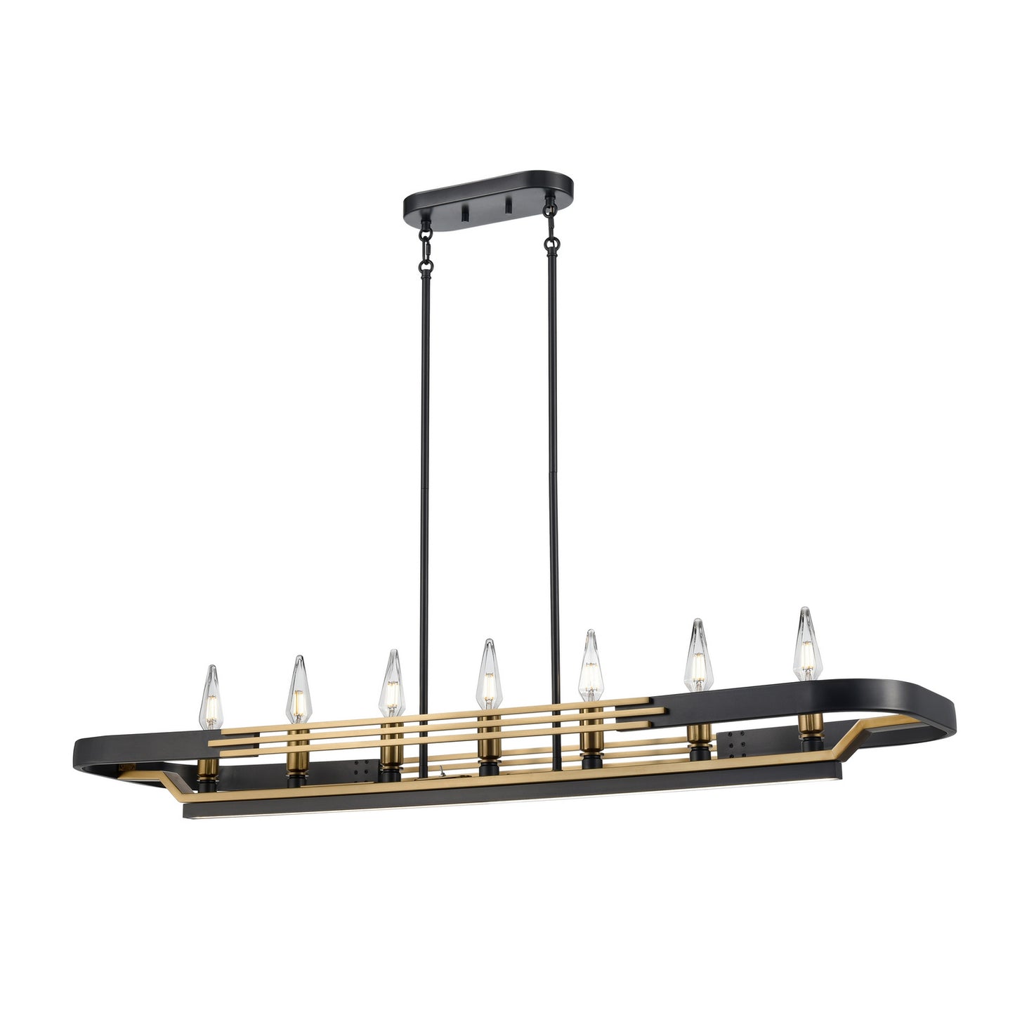 DVI Lighting - DVP46302BR+GR-CCT - Seven Light Linear Pendant - Aletheia Hybrid Cct - Brass And Graphite