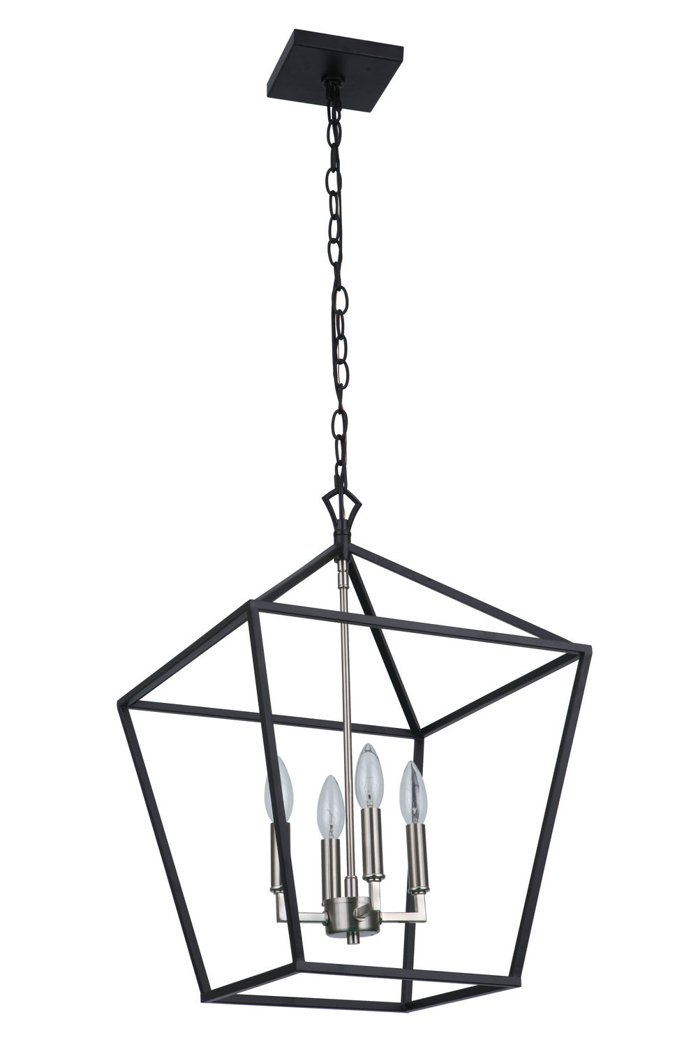 Craftmade - 56335-FBBNK - Four Light Foyer Pendant - Flynt II - Flat Black/Brushed Polished Nickel