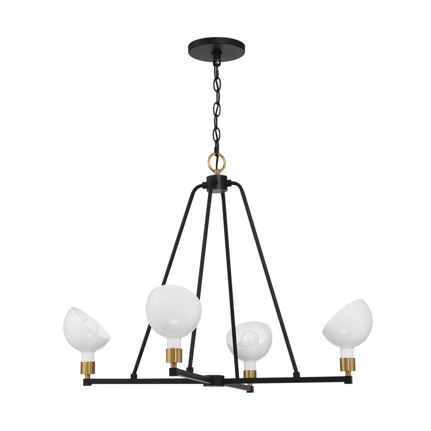Crystorama - GIG-814-BK-AG - Four Light Chandelier - Gigi - Black + Aged Brass