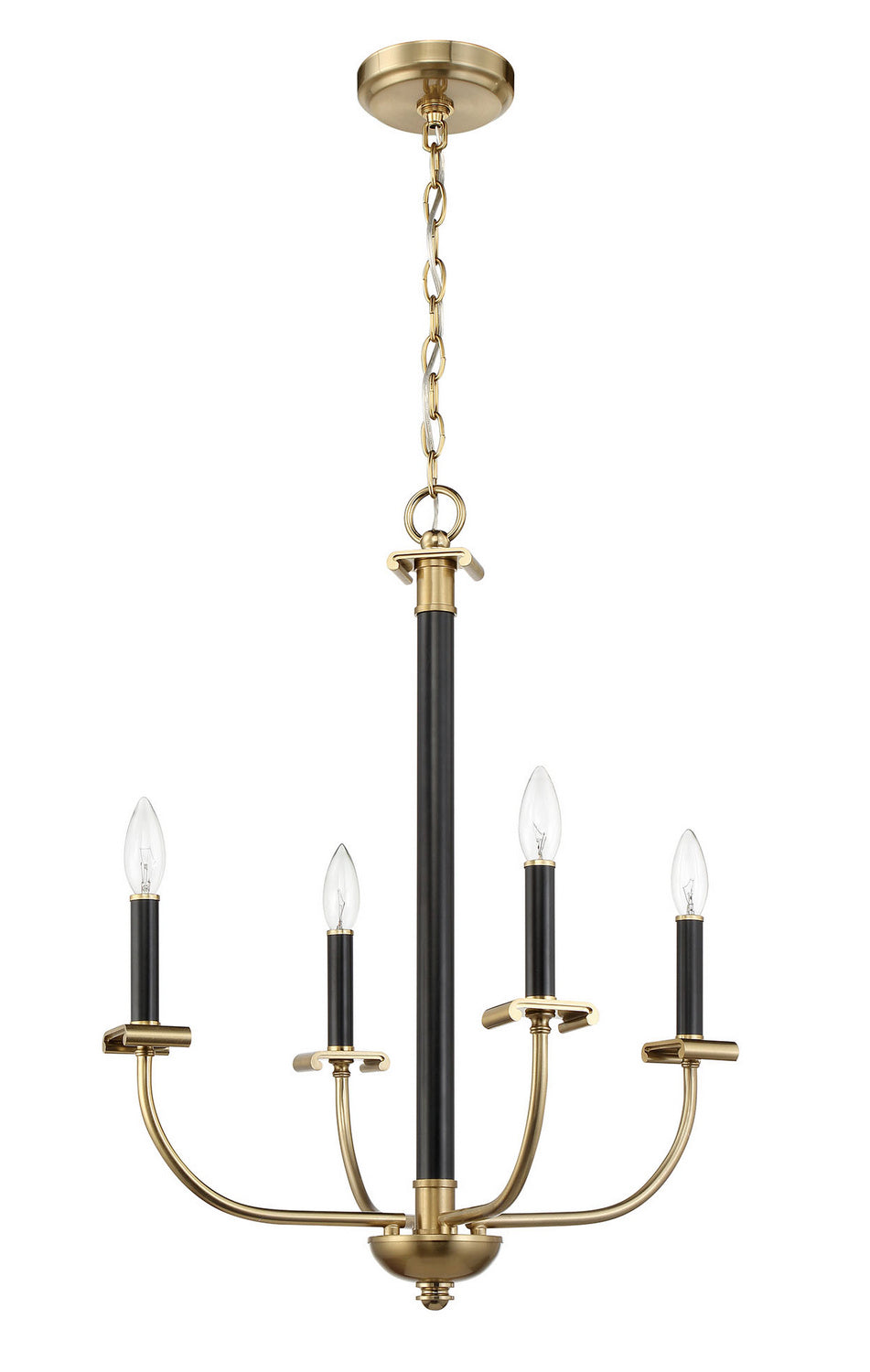 Craftmade - 54824-FBSB - Four Light Chandelier - Stanza - Flat Black/Satin Brass