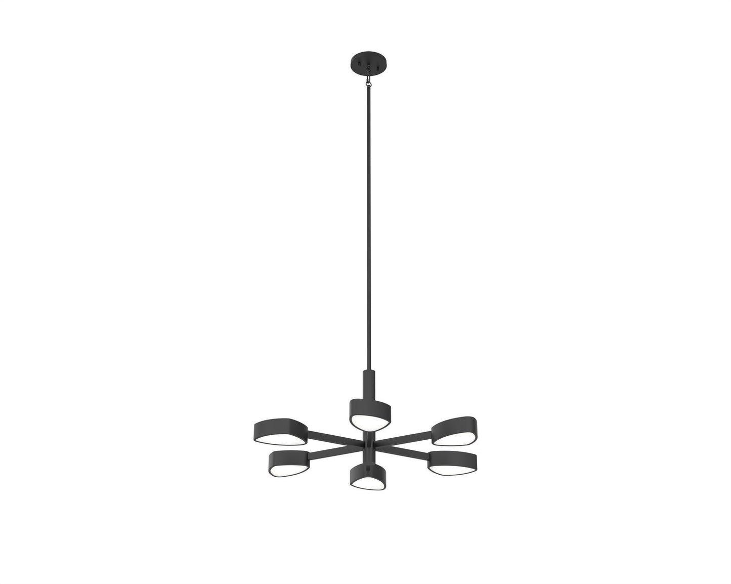 DVI Lighting - DVP45426EB-OP - Six Light Pendant - Northen Marches - Ebony With Half Opal Glass