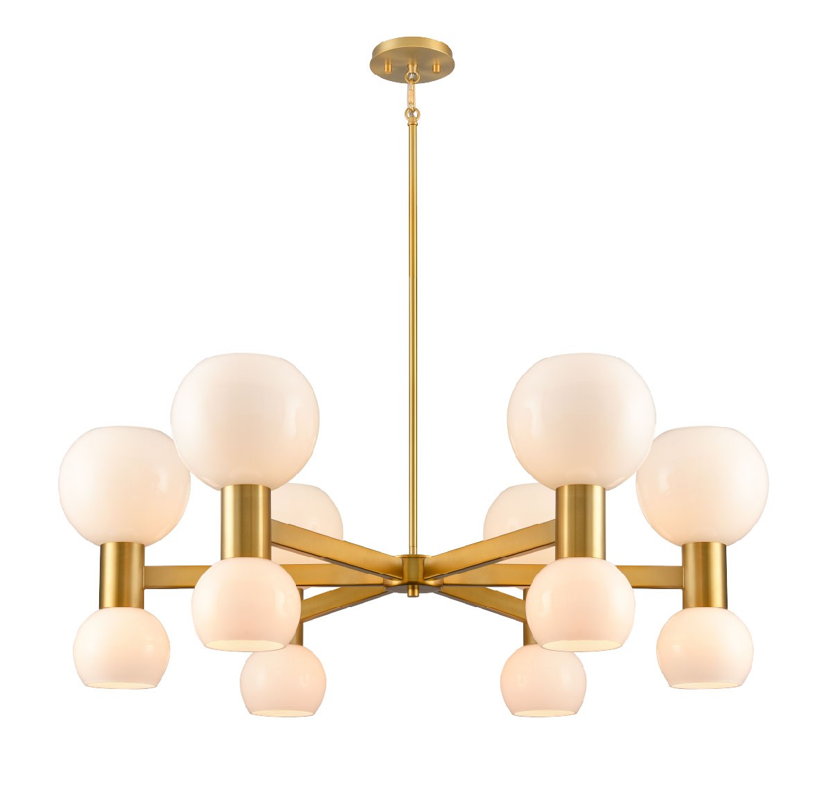 DVI Lighting - DVP49426BR-TO - 12 Light Pendant - Lillooet - Brass With True Opal Glass