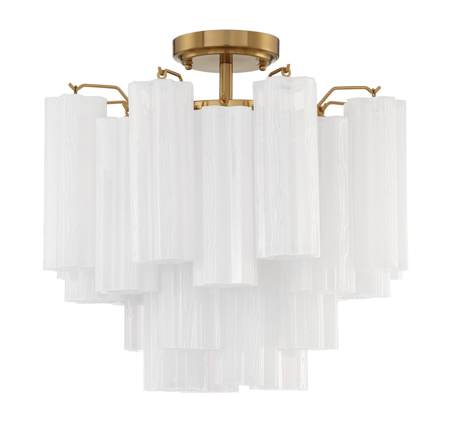 Crystorama - ADD-300-AG-WH_CEILING - Four Light Semi Flush Mount - Addis - Aged Brass
