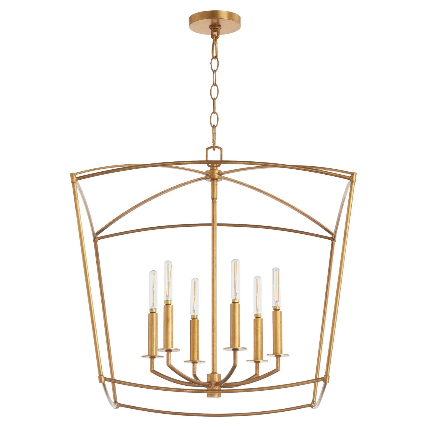 Quorum - 6412-6-74 - Six Light Pendant - Mantle - Gold Leaf