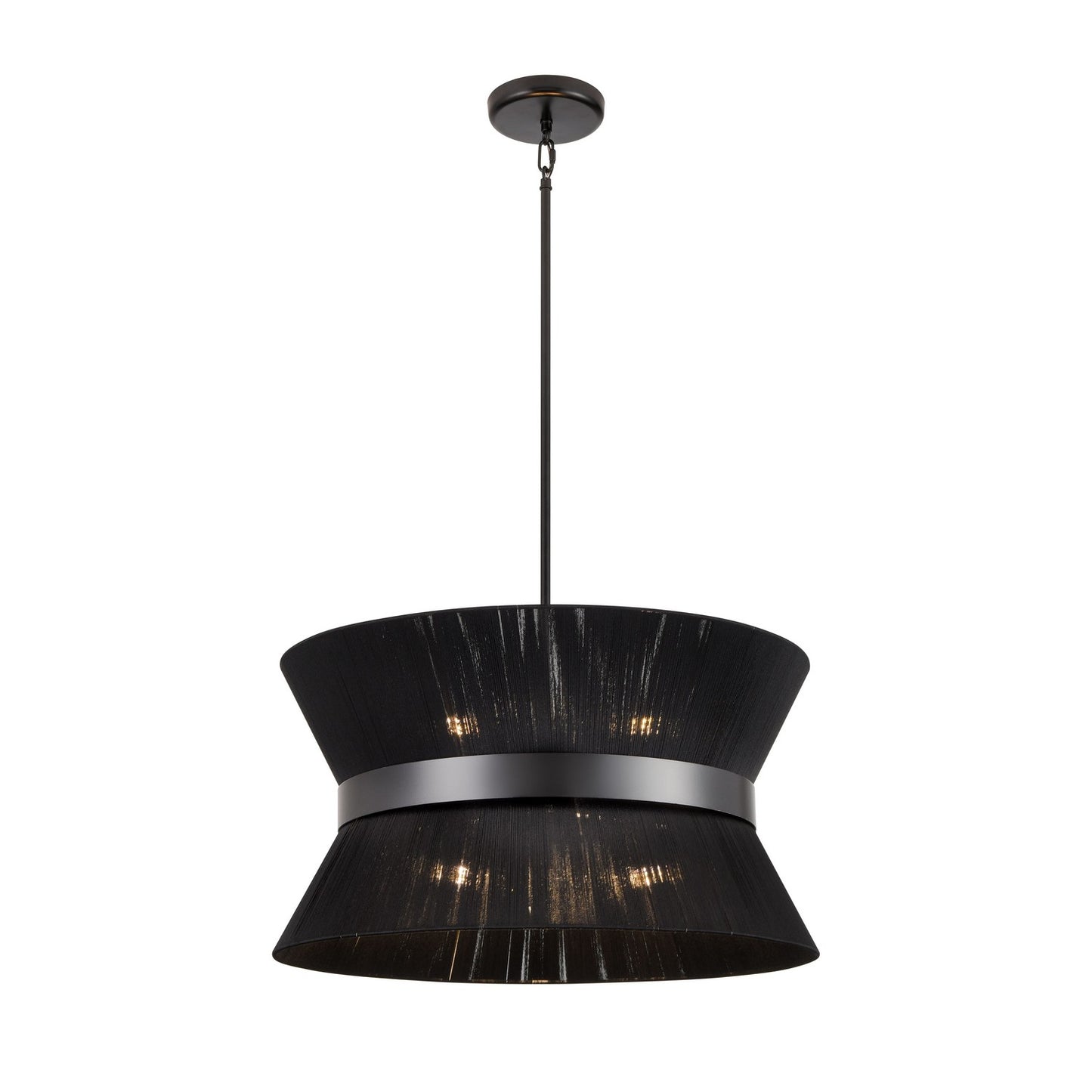 DVI Lighting - DVP43605EB-BK - Six Light Pendant - Ellesmere - Ebony With Black Shade