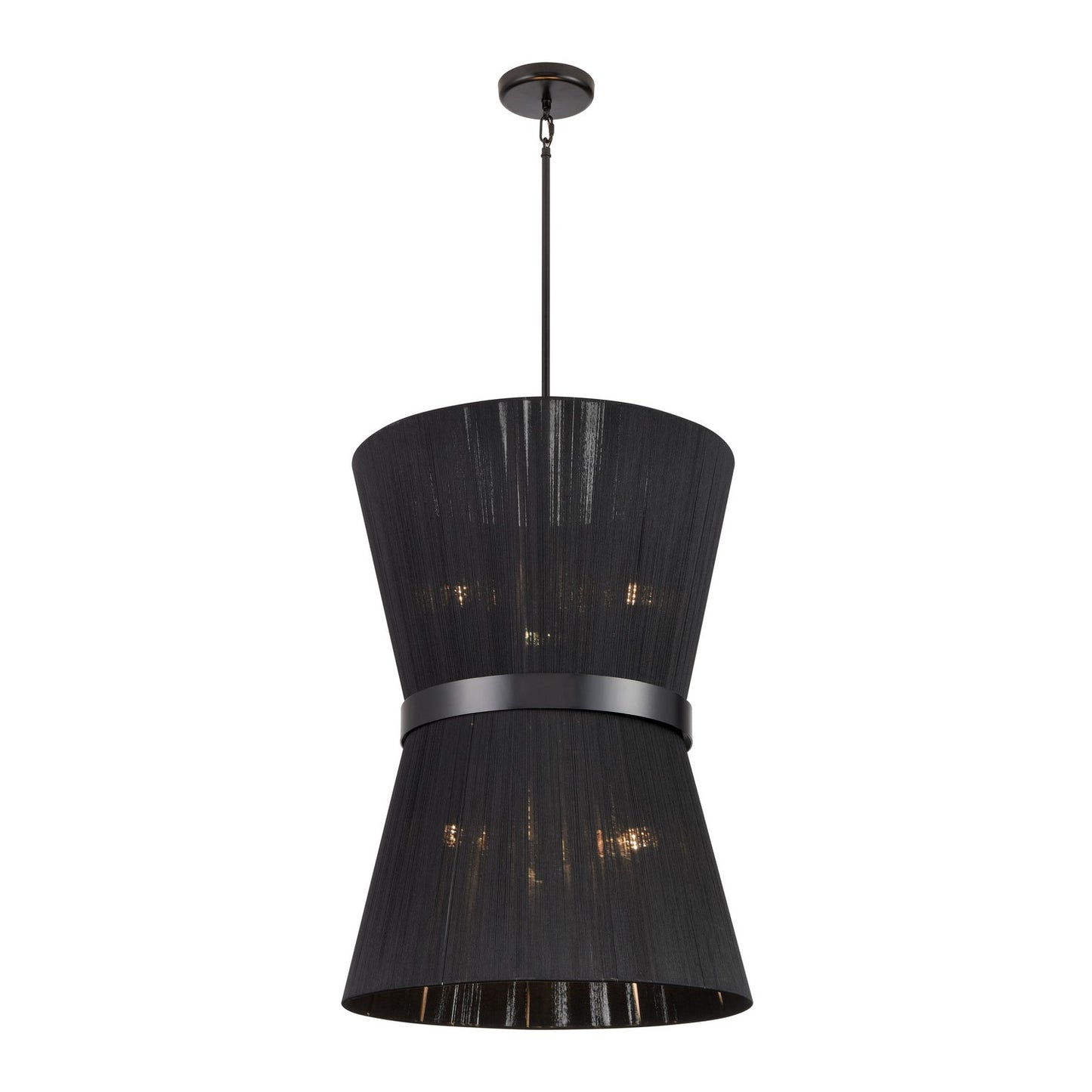 DVI Lighting - DVP43648EB-BK - Six Light Foyer Pendant - Ellesmere - Ebony With Black Shade