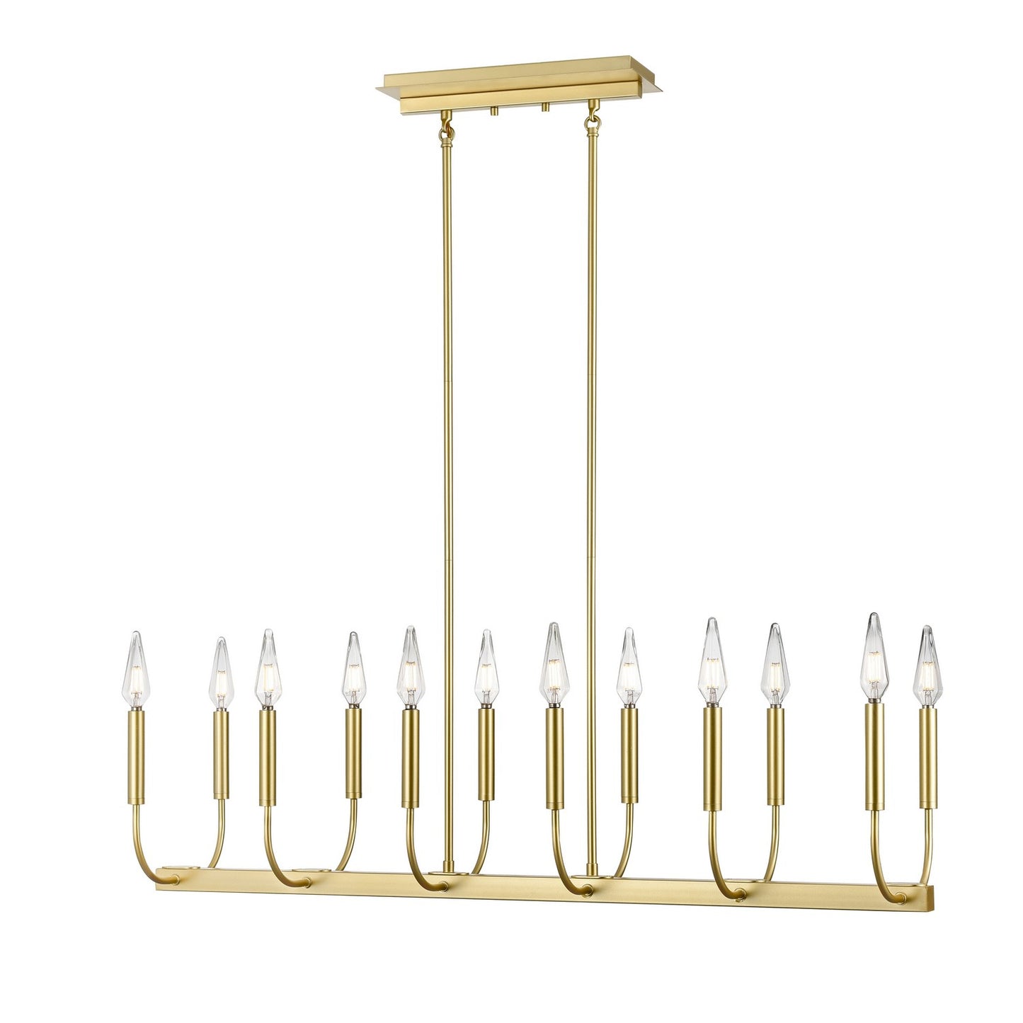 DVI Lighting - DVP44002MF+PSB - 12 Light Linear Pendant - Olivia - Multiple Finishes And Painted Satin Brass