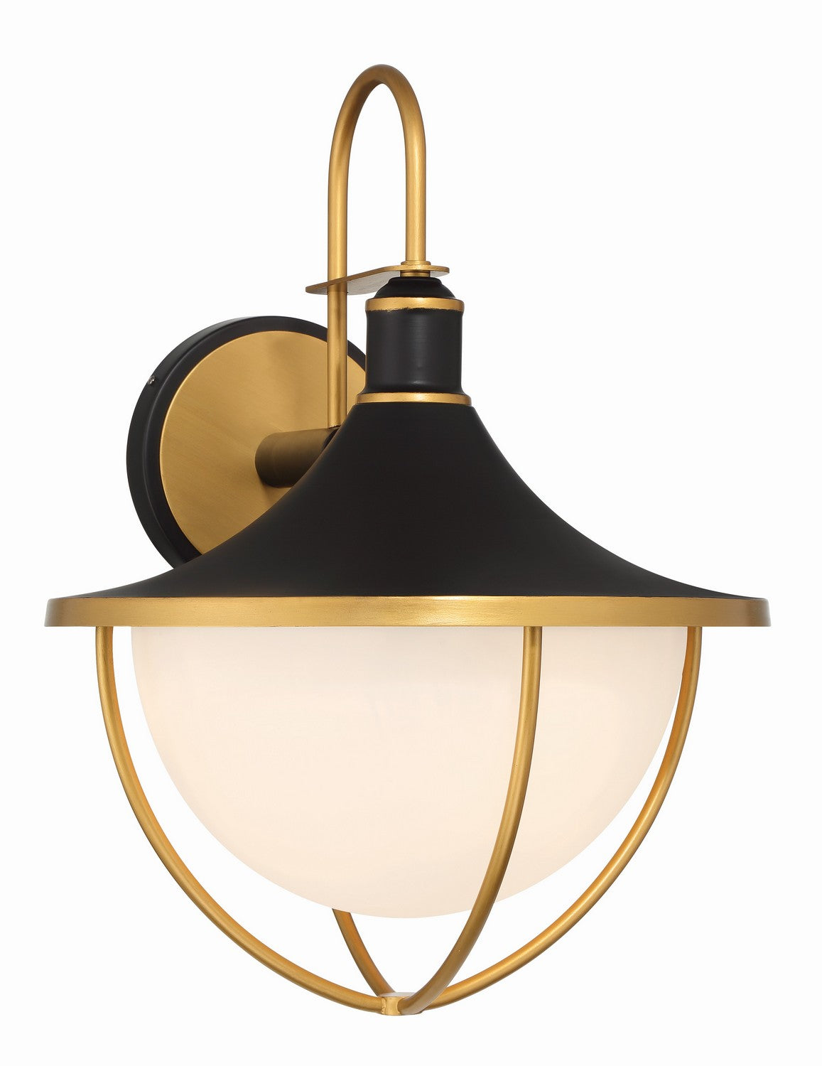 Crystorama - ATL-703-MK-TG - Three Light Outdoor Wall Sconce - Atlas - Matte Black + Textured Gold