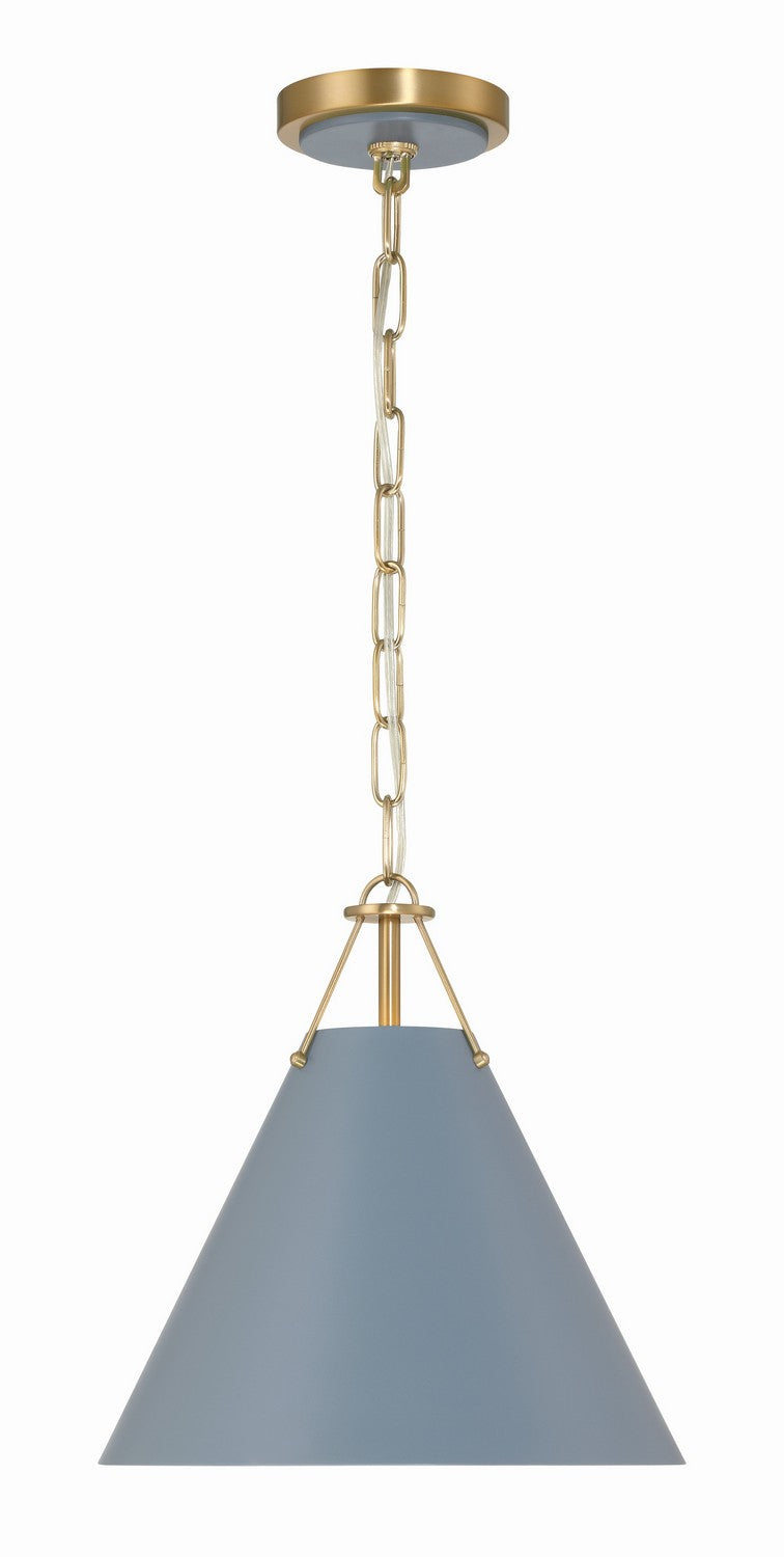 Crystorama - XAV-B8301-VG-BL - One Light Mini Pendant - Xavier - Vibrant Gold + Blue