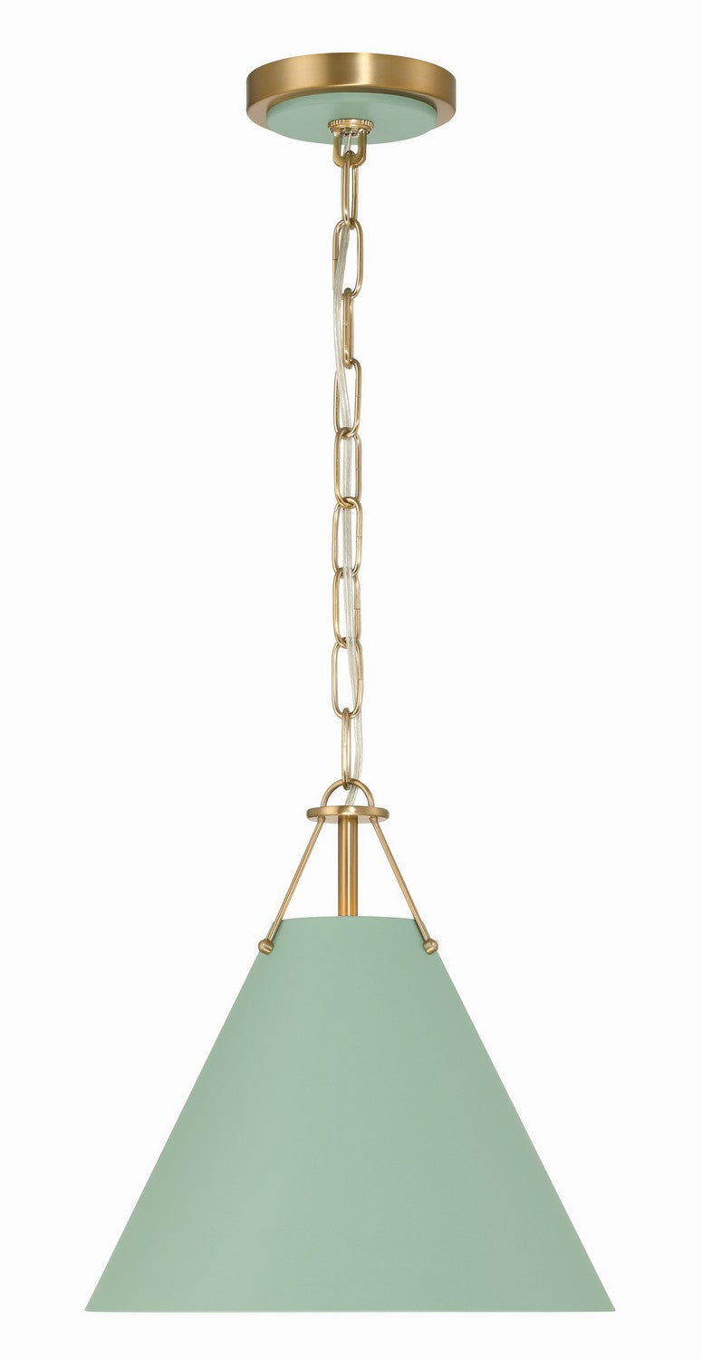 Crystorama - XAV-B8301-VG-GR - One Light Mini Pendant - Xavier - Vibrant Gold + Green