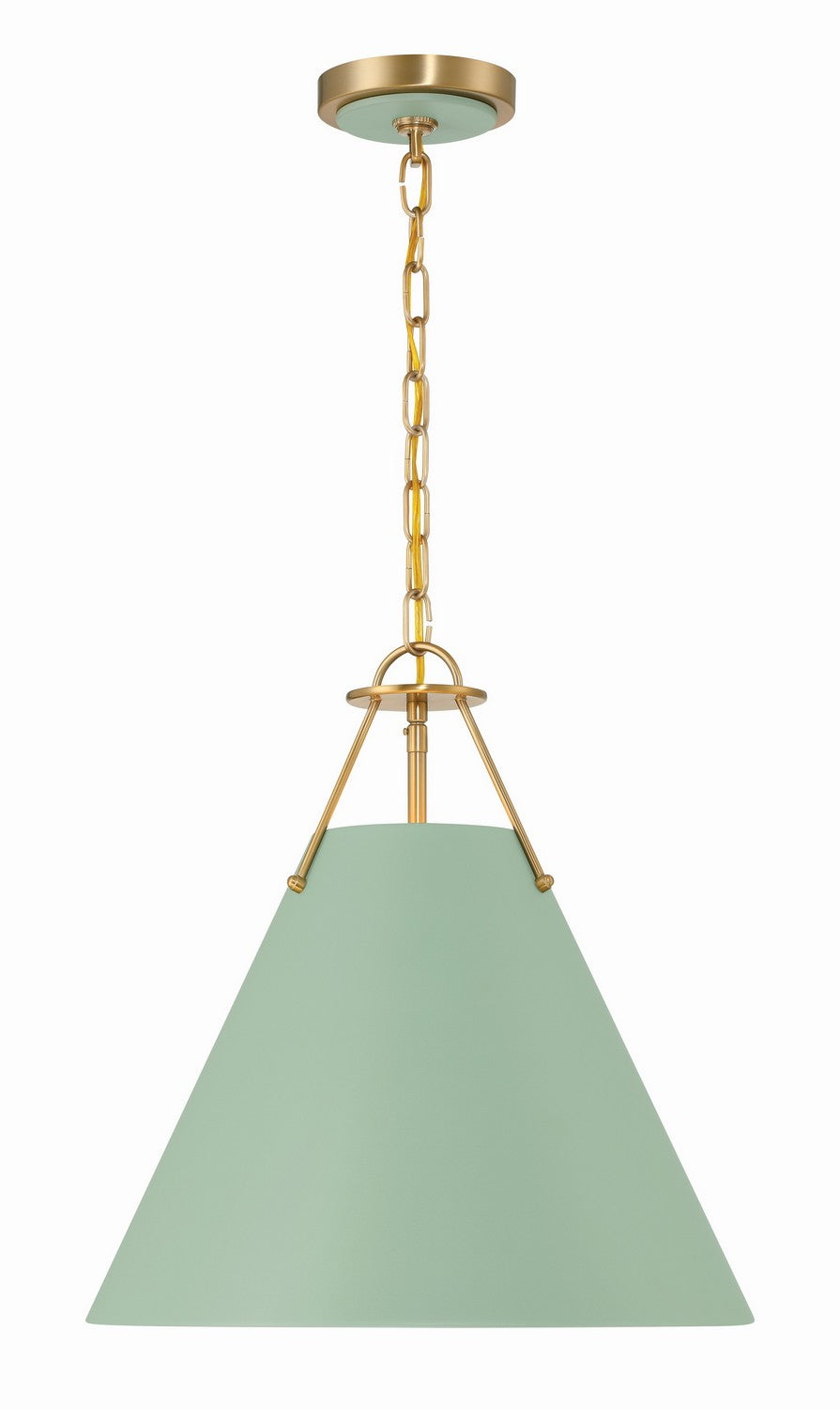 Crystorama - XAV-B8305-VG-GR - Three Light Pendant - Xavier - Vibrant Gold + Green