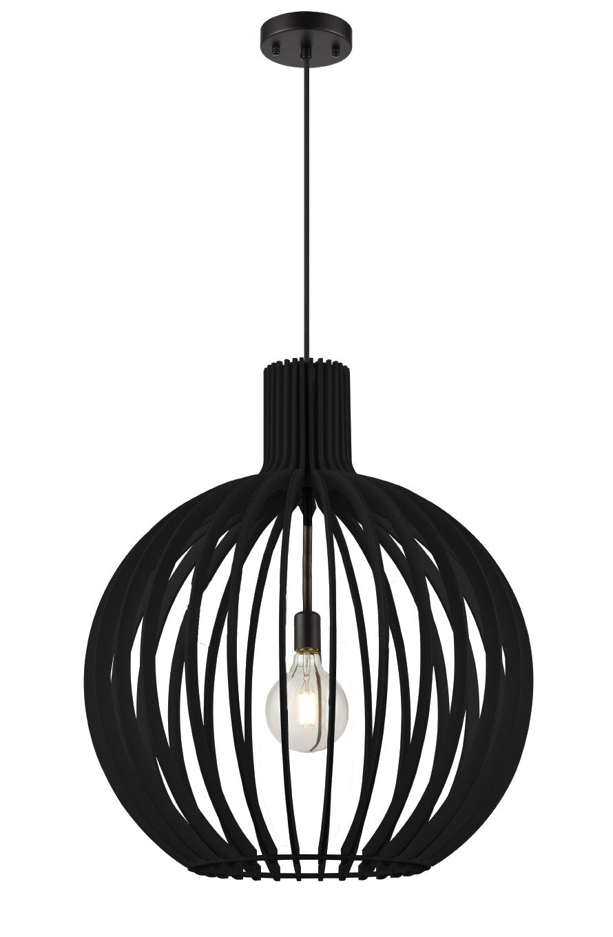 DVI Lighting - DVP42610BK-BW - One Light Pendant - Nahanni Park - Black With Black Wood Shade
