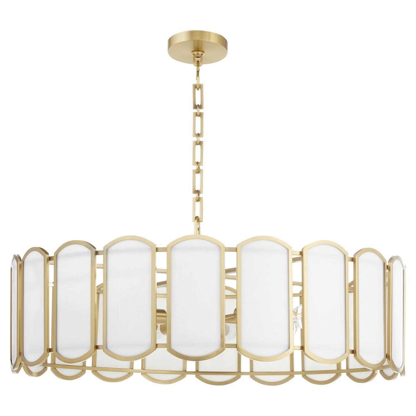 Quorum - 824-8-80 - Eight Light Pendant - Belleview - Aged Brass