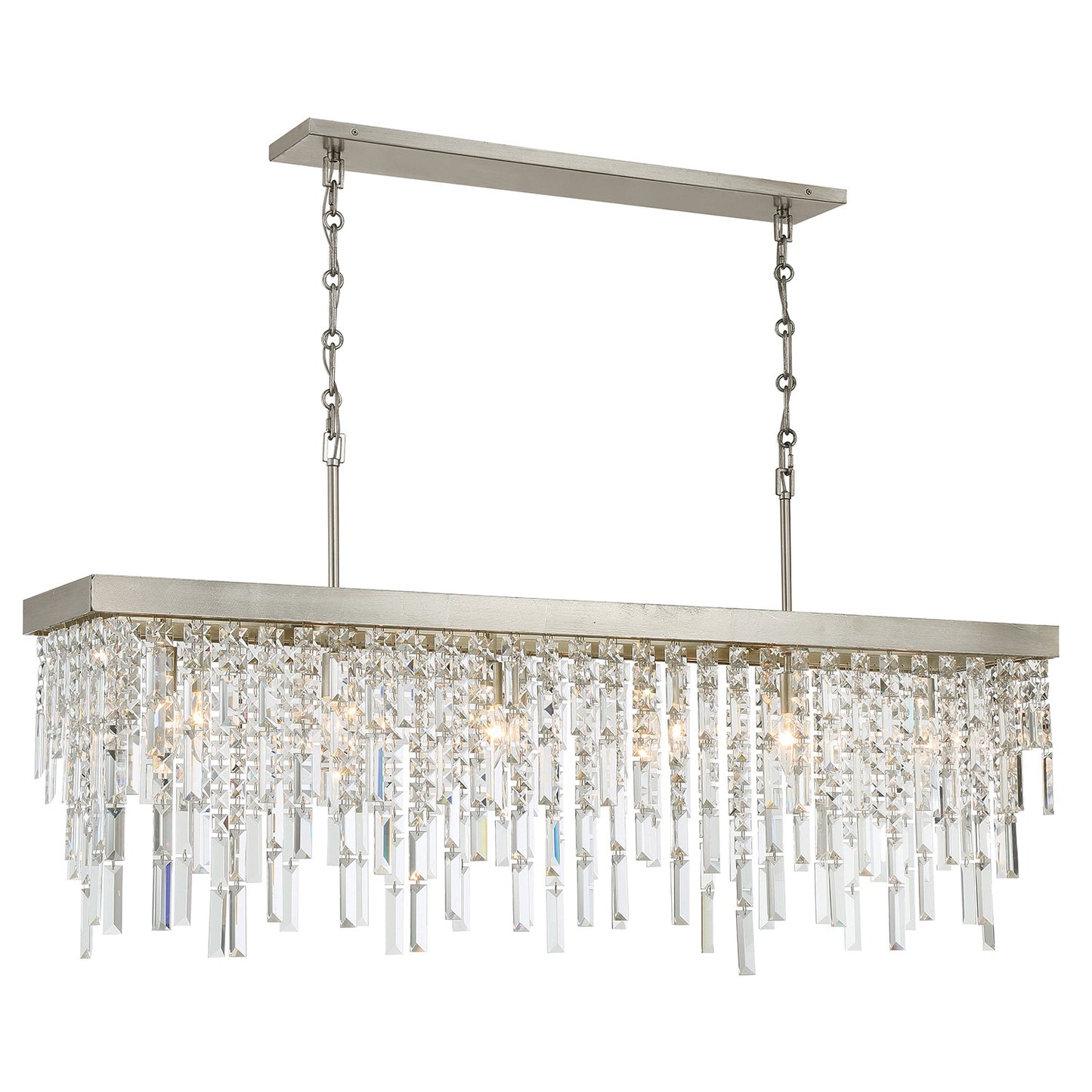 Crystorama - WIN-217-SA-CL-MWP - Six Light Linear Chandelier - Winfield - Antique Silver