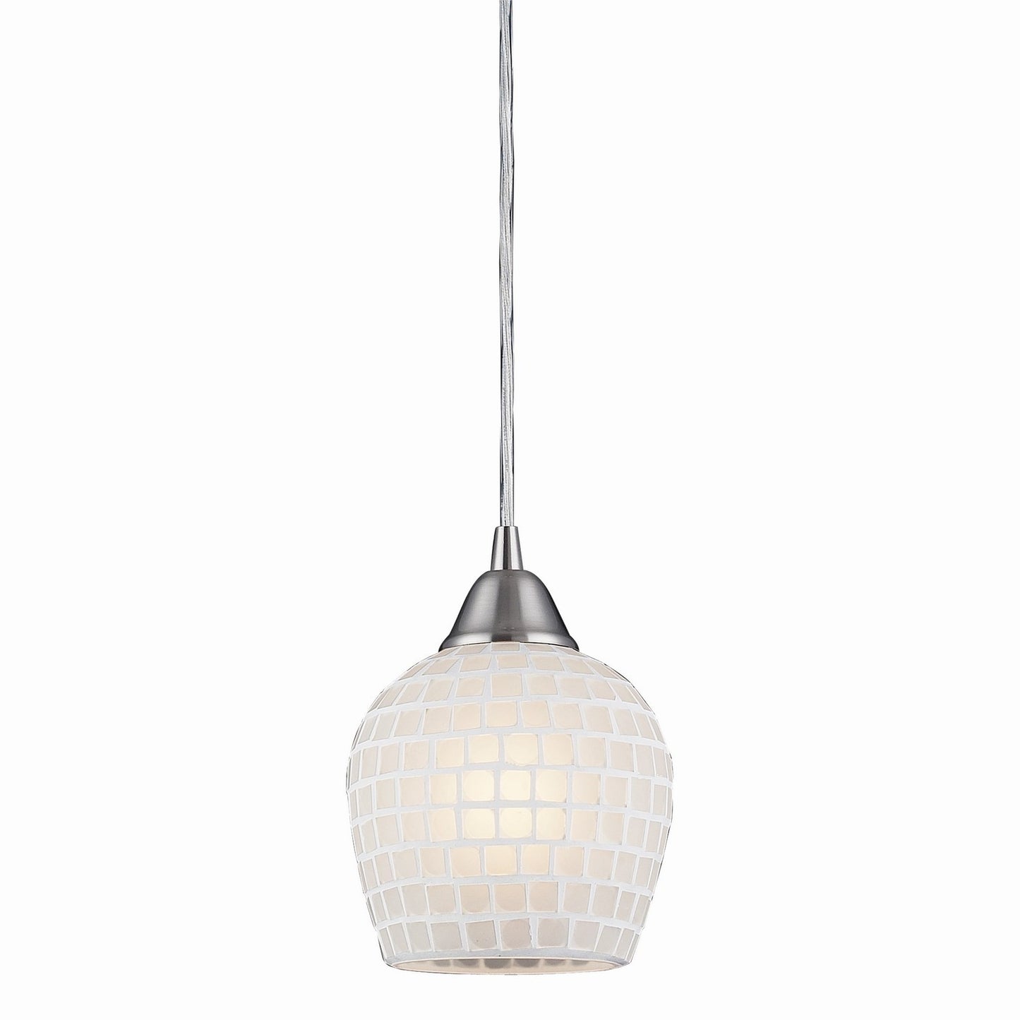 ELK Home - 528-1WHT - One Light Mini Pendant - Fusion - Satin Nickel
