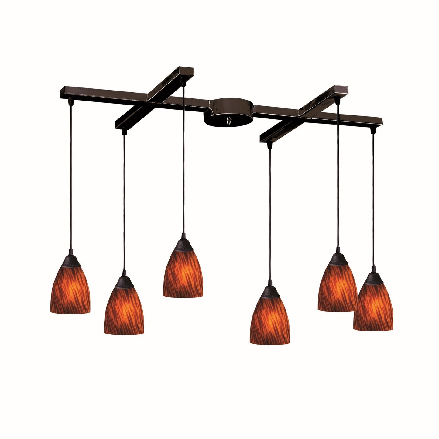 ELK Home - 406-6ES - Six Light Pendant - Classico - Dark Rust