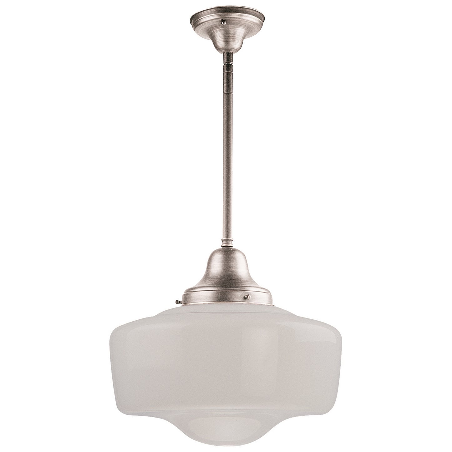 DVI Lighting - DVP7521SN - One Light Pendant - Schoolhouse - Satin Nickel With True Opal Glass