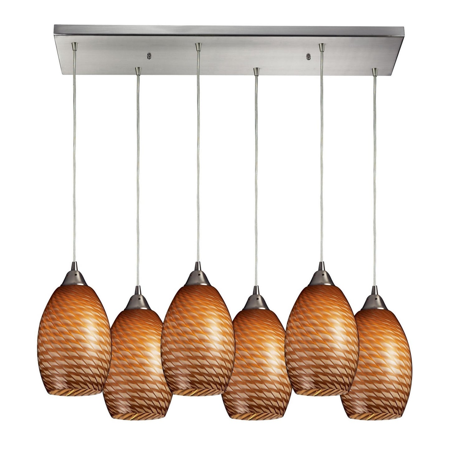 ELK Home - 517-6RC-C - Six Light Pendant - Mulinello - Satin Nickel