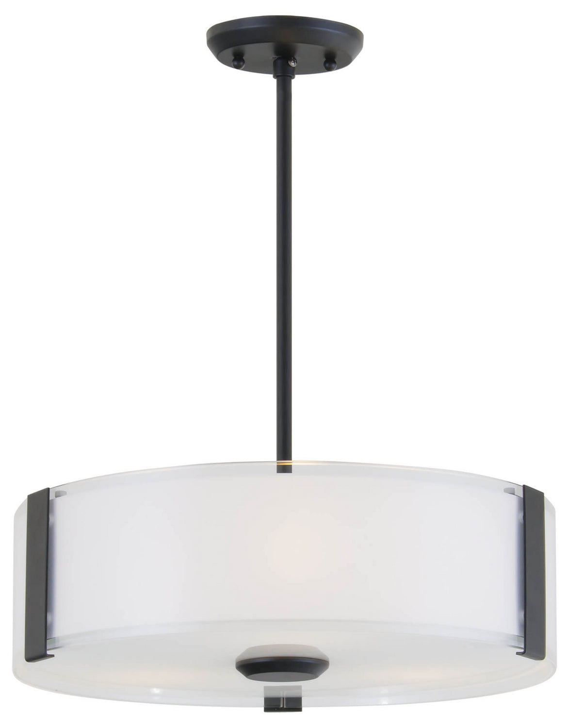 DVI Lighting - DVP14506GR-SSOP - Three Light Pendant - Zurich - Graphite With Silk Screened Opal Glass