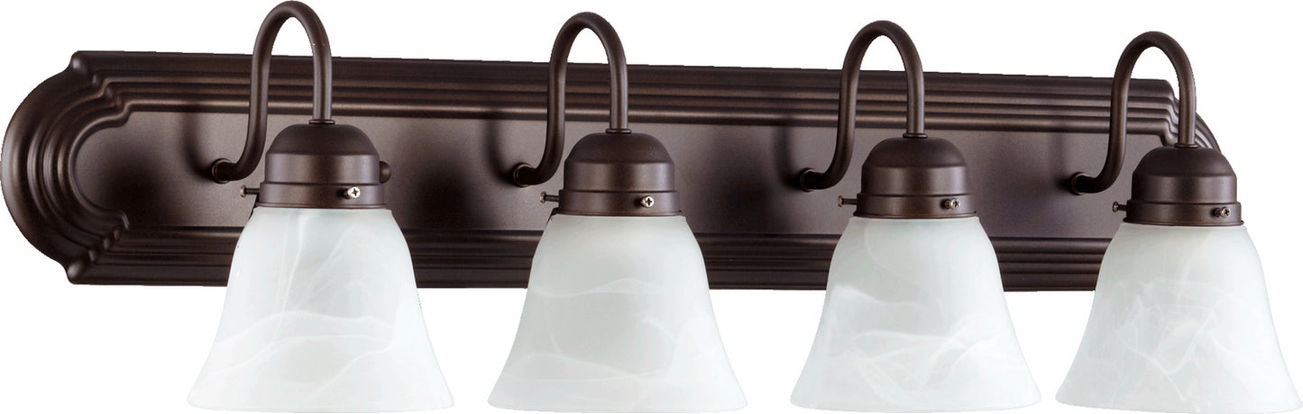 Quorum - 5094-4-186 - Four Light Vanity - 5094 Vanities - Oiled Bronze w/ Faux Alabaster