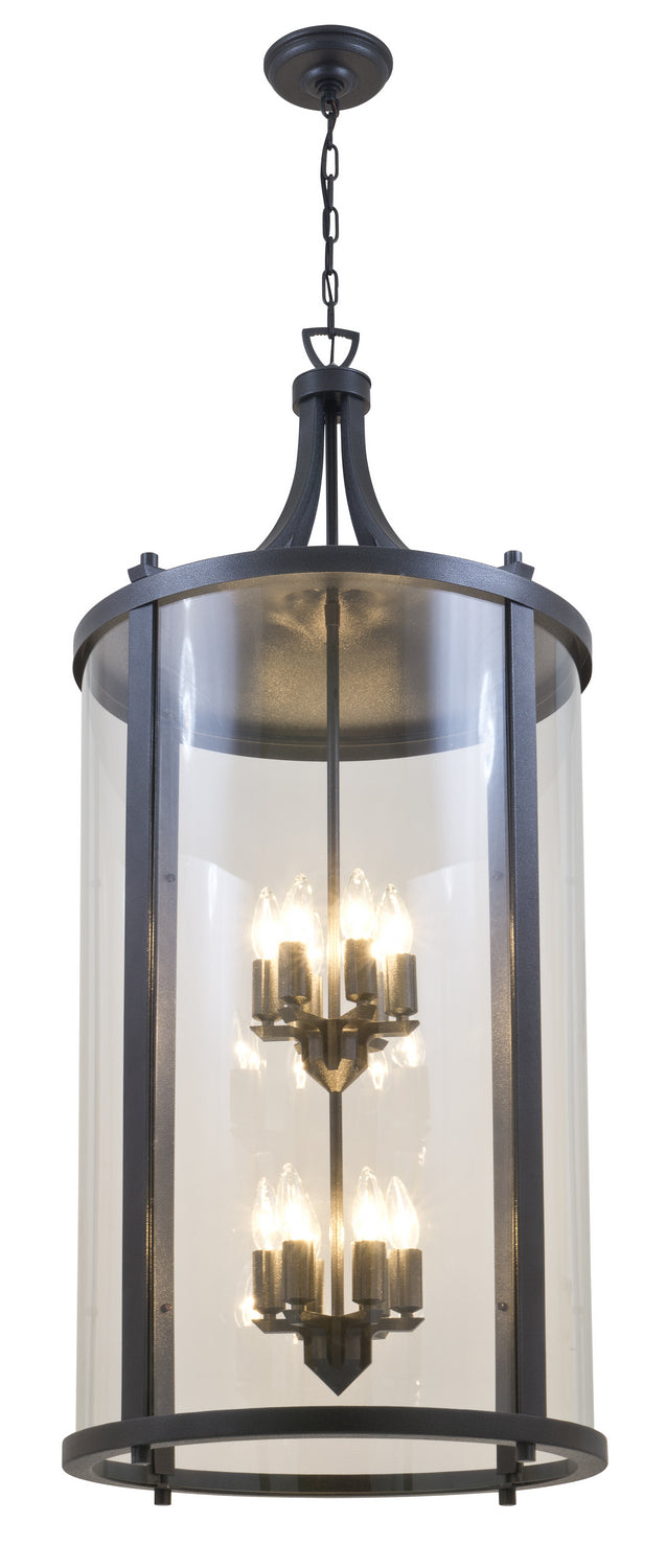 DVI Lighting - DVP4477HB-CL - 12 Light Outdoor Pendant - Niagara Outdoor - Hammered Black With Clear Glass