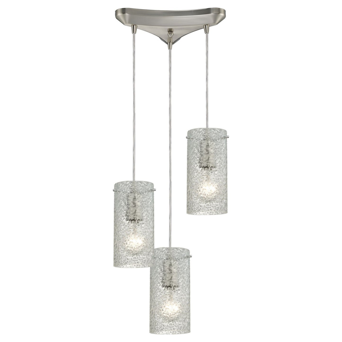 ELK Home - 10242/3CL - Three Light Pendant - Ice Fragments - Satin Nickel