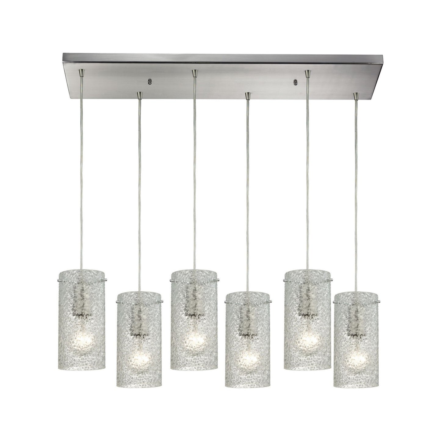 ELK Home - 10242/6RC-CL - Six Light Pendant - Ice Fragments - Satin Nickel