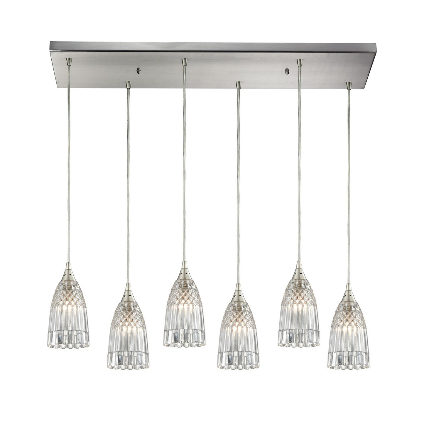 ELK Home - 10458/6RC - Six Light Pendant - Kersey - Satin Nickel